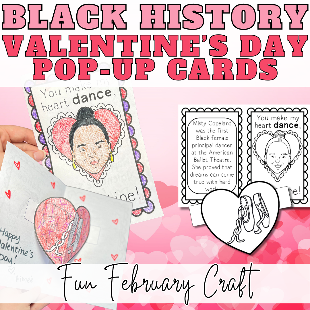 Black History Valentine's Day Pop-Card Craft for the Classroom