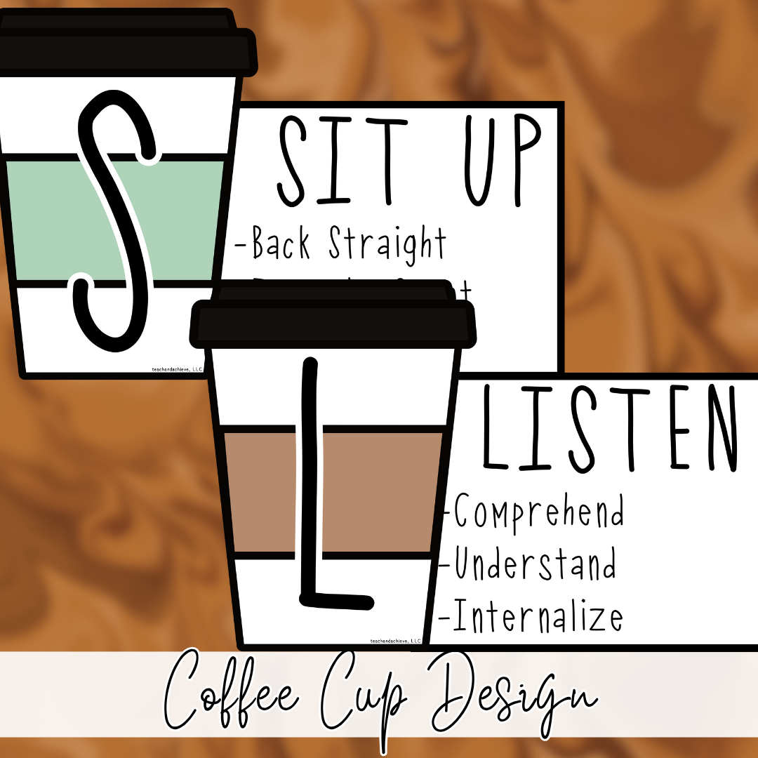 Starbooks Coffee Classroom SLANT Posters | Classroom Management Decor
