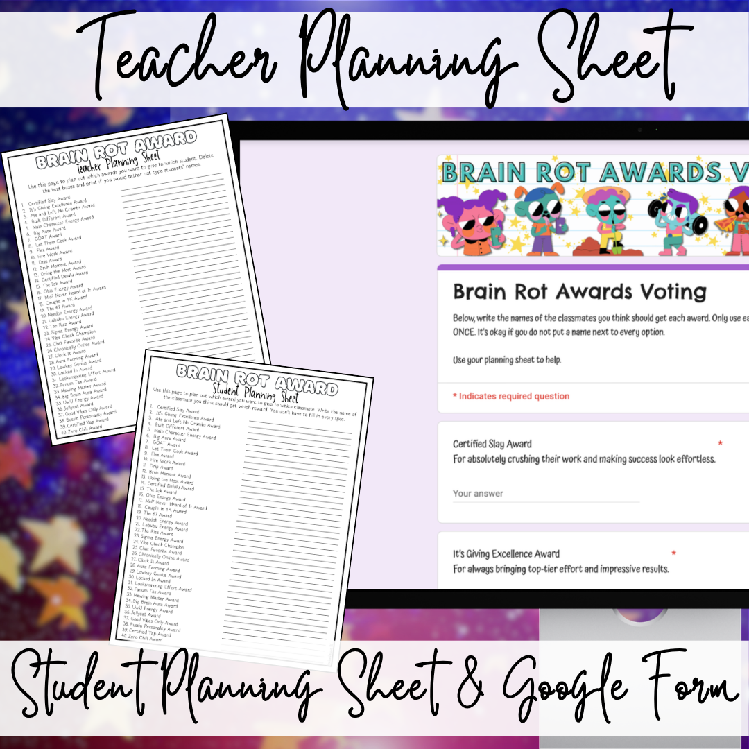 Funny Gen Z & Gen Alpha Slang Class Superlatives | Silly End of Year Student Awards & Brain Rot Awards