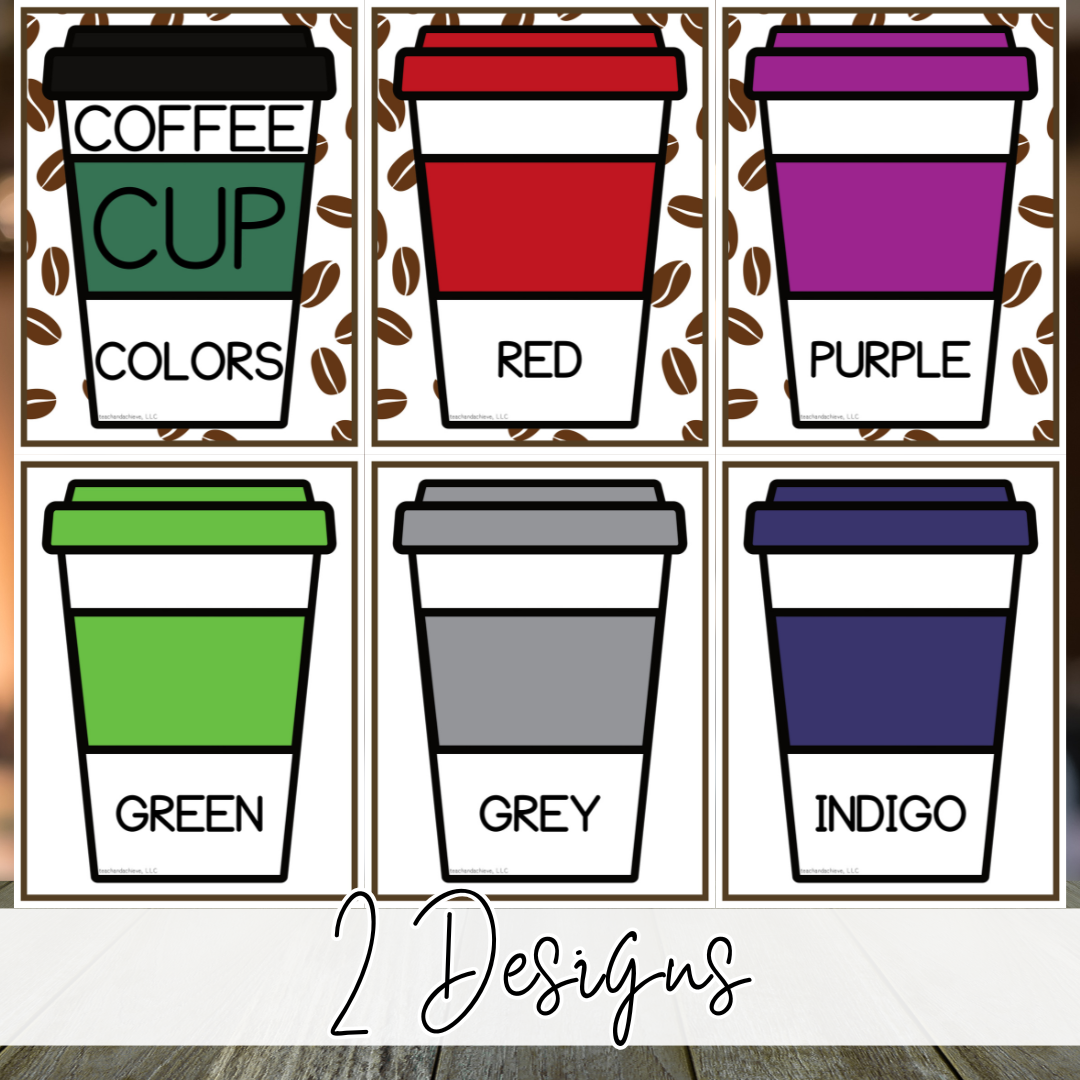 Starbooks Coffee Classroom Color Posters | Color Word & Color Name Posters