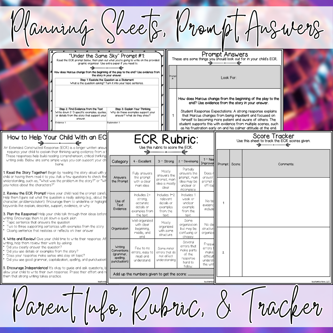 January New Year ECR Practice Writing Prompts Passage, Editable Drama Extended Constructed Response 3rd 4th 5th Grade