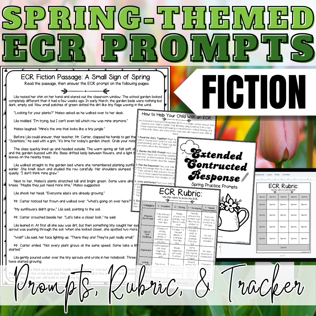 Spring Fiction Reading Passages & Extended Constructed Response (ECR) Practice | 3rd Grade, 4th Grade, 5th Grade (Copy)