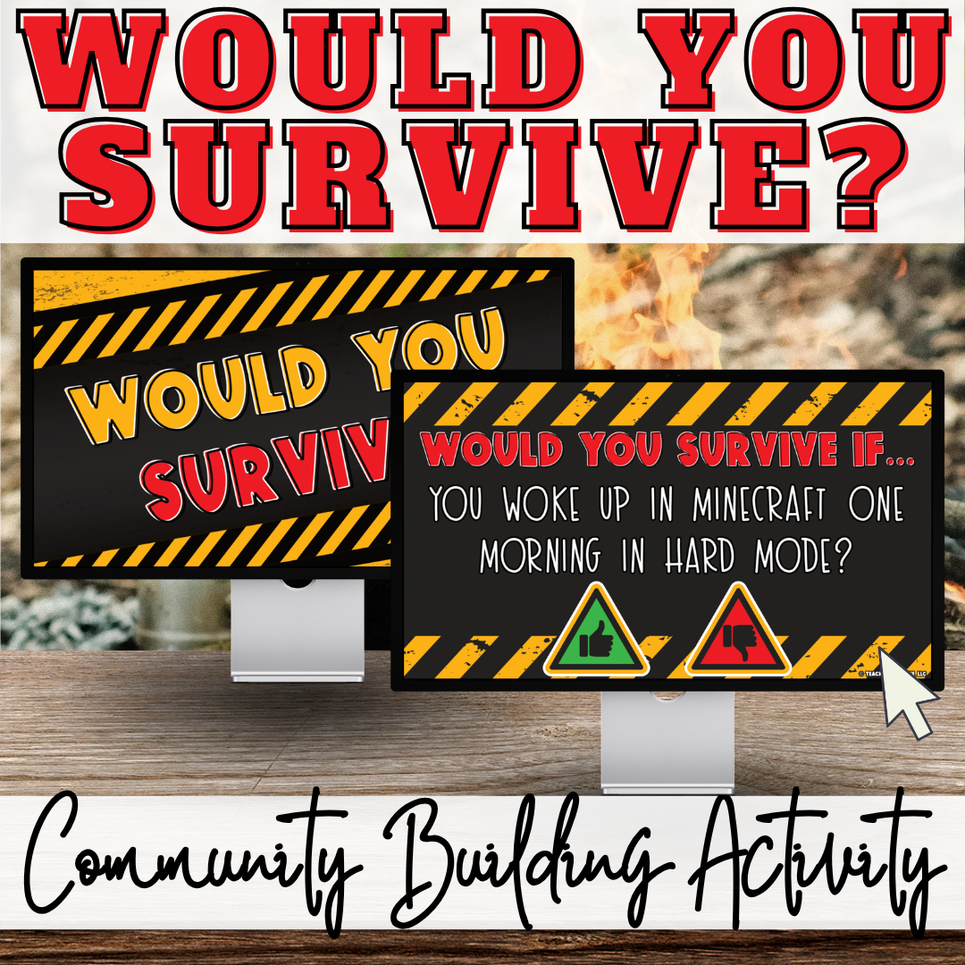 Back to School No-Prep Icebreaker Discussion Game "Would You Survive?" Community Building 3rd 4th 5th