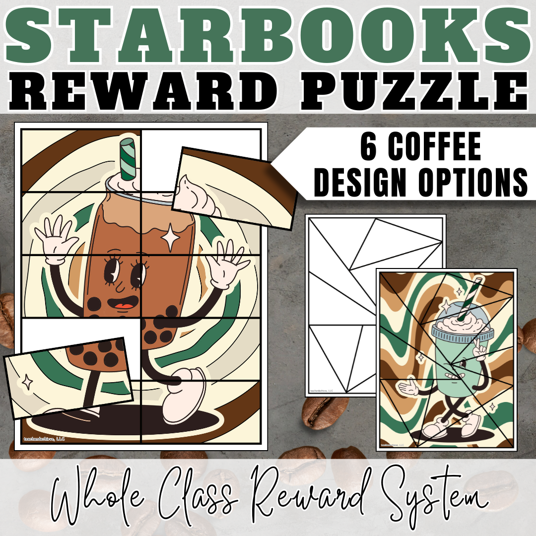 Starbooks Coffee Classroom Secret Reward Puzzle | Classroom Management Incentive