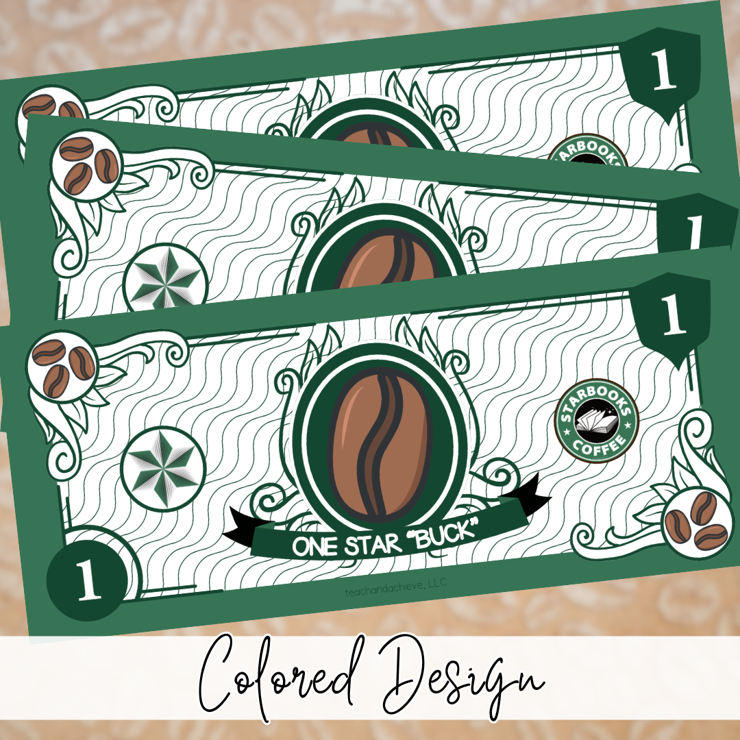 FREE Starbooks Classroom Economy Money System | Coffee Classroom Currency
