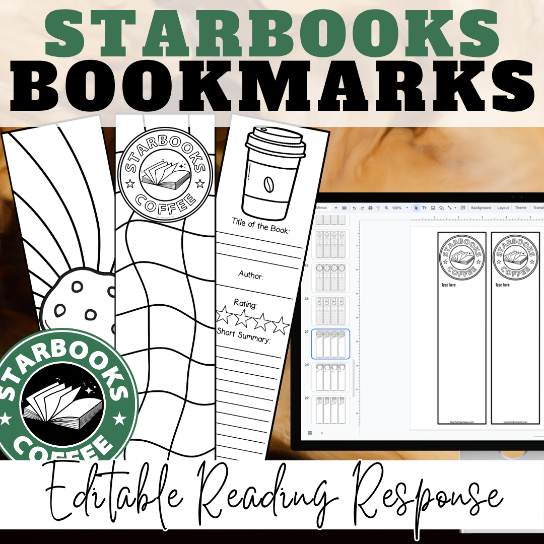 Editable Starbooks Bookmarks & Reading Response Activities | Classroom Transformation