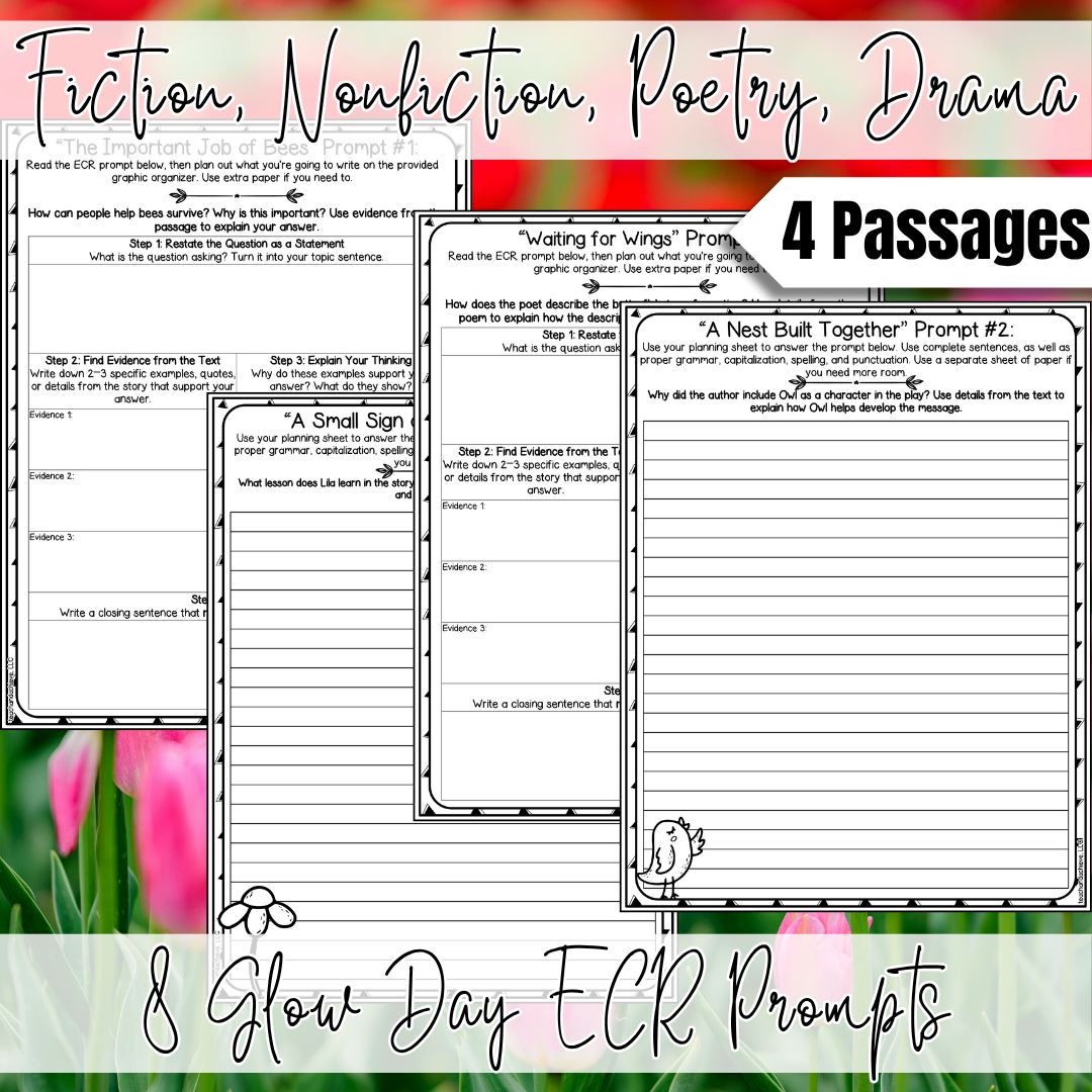 Spring ECR Practice Writing Prompts Passage Extended Constructed Response 3rd Grade 4th Grade 5th Grade
