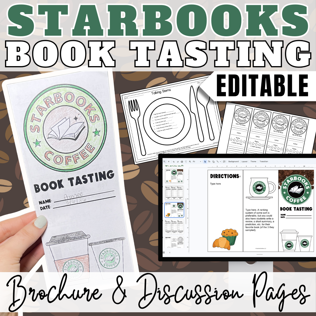 Starbooks Coffee Shop Book Tasting Activity Trifold Brochure Template
