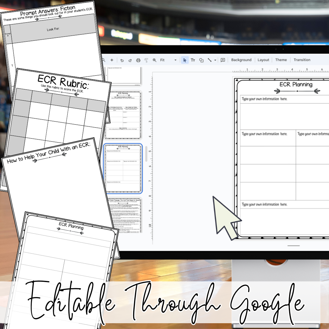 March Basketball Madness ECR Practice Writing Prompt Passage, Editable Fiction Extended Constructed Response 3rd 4th 5th Grade