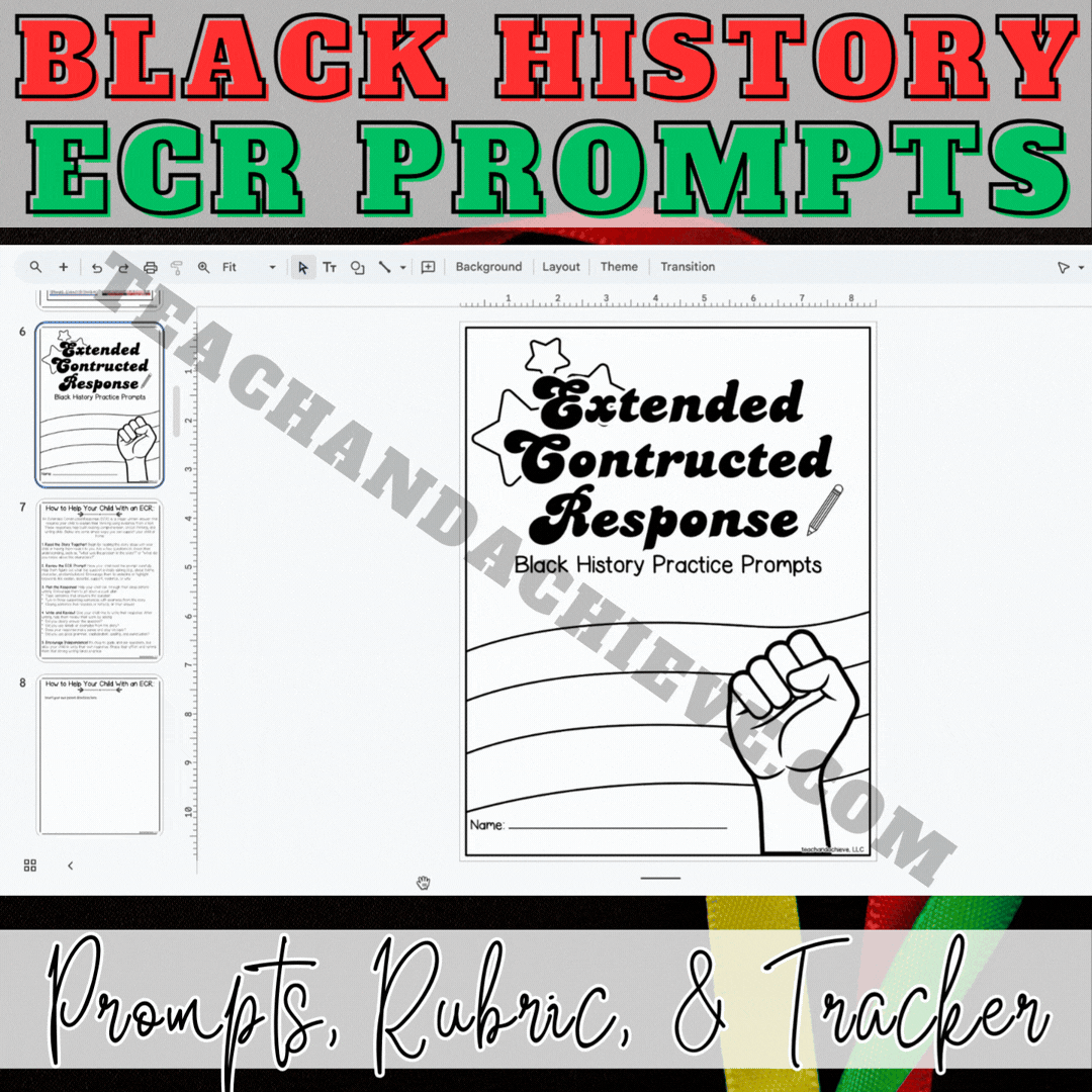 Black History Month Extended Constructed Response ECR Nonfiction Writing Prompts for Upper Elementary