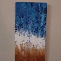 Pour Paint Beach Scene- Toledo Artist Club with TC Acrylics
