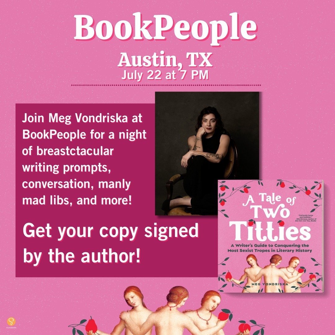 We're taking these tits on tour! Being able to say &quot;my book store&quot; continues to be a surreal experience, but I'm so excited to meet all of y'all, share our favorite books, and roast male writers together 🫶🏻