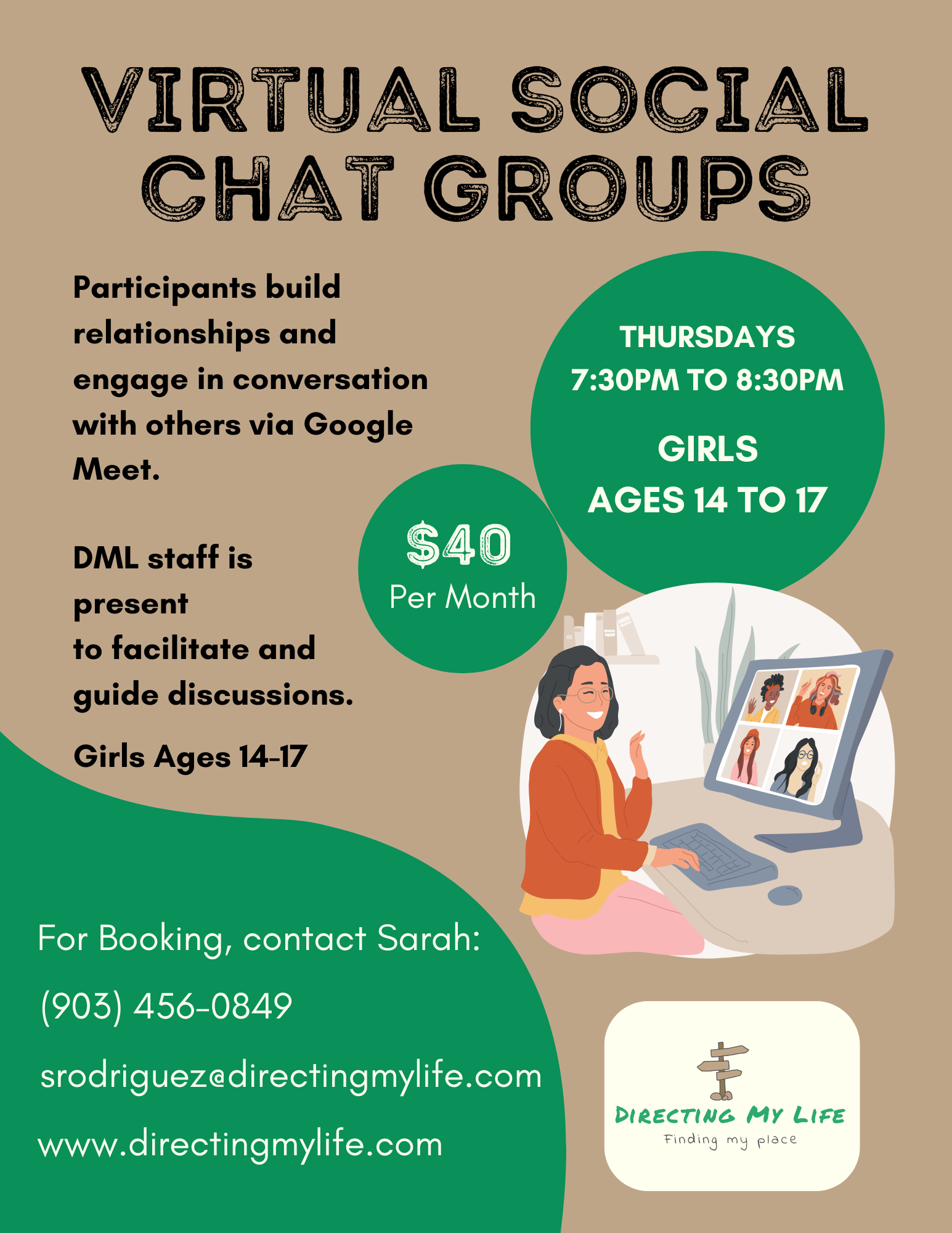 Teen Girls Virtual Chat Group 