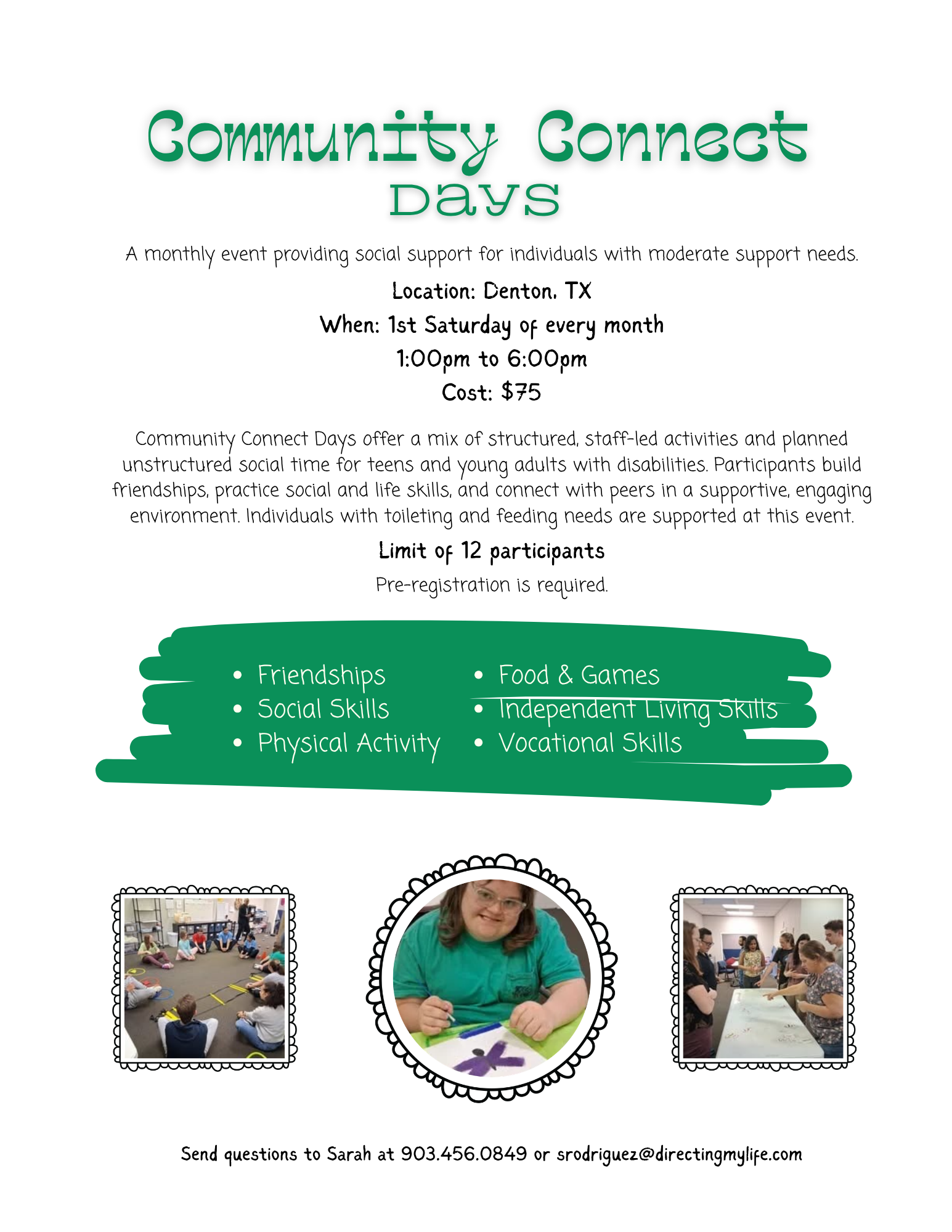 Community Connect Days for Higher Support Needs Clients Denton