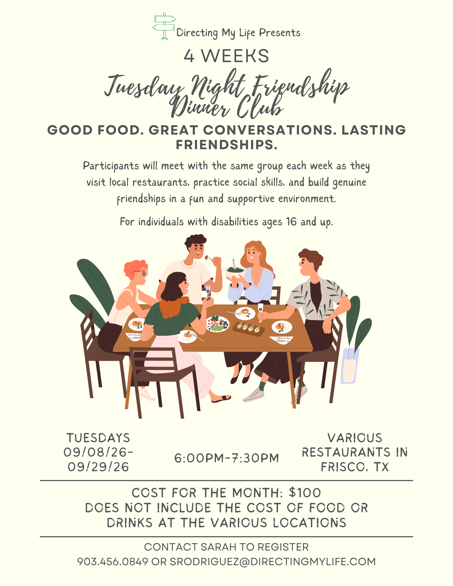 Tuesday Night Friendship Dinner Club - Frisco