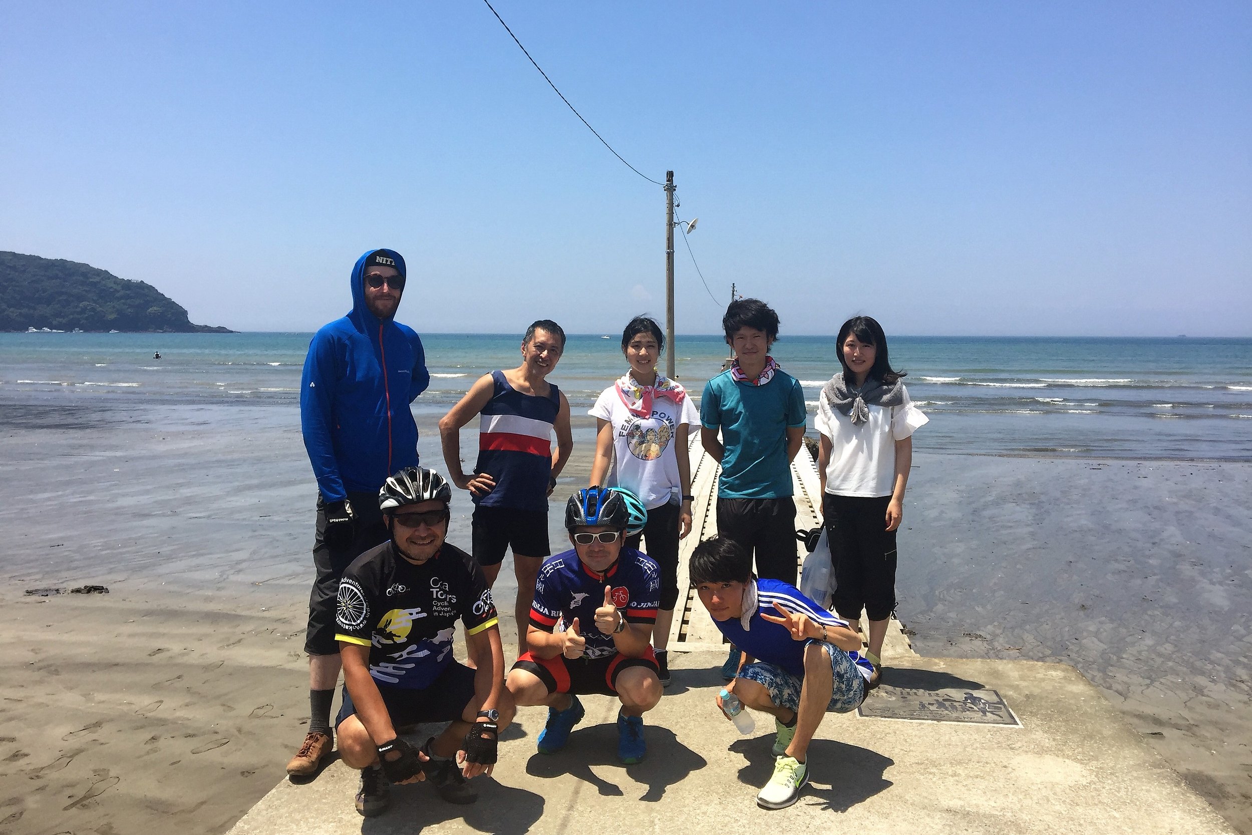 In front of the wooden pier at haraoka Beach.jpg