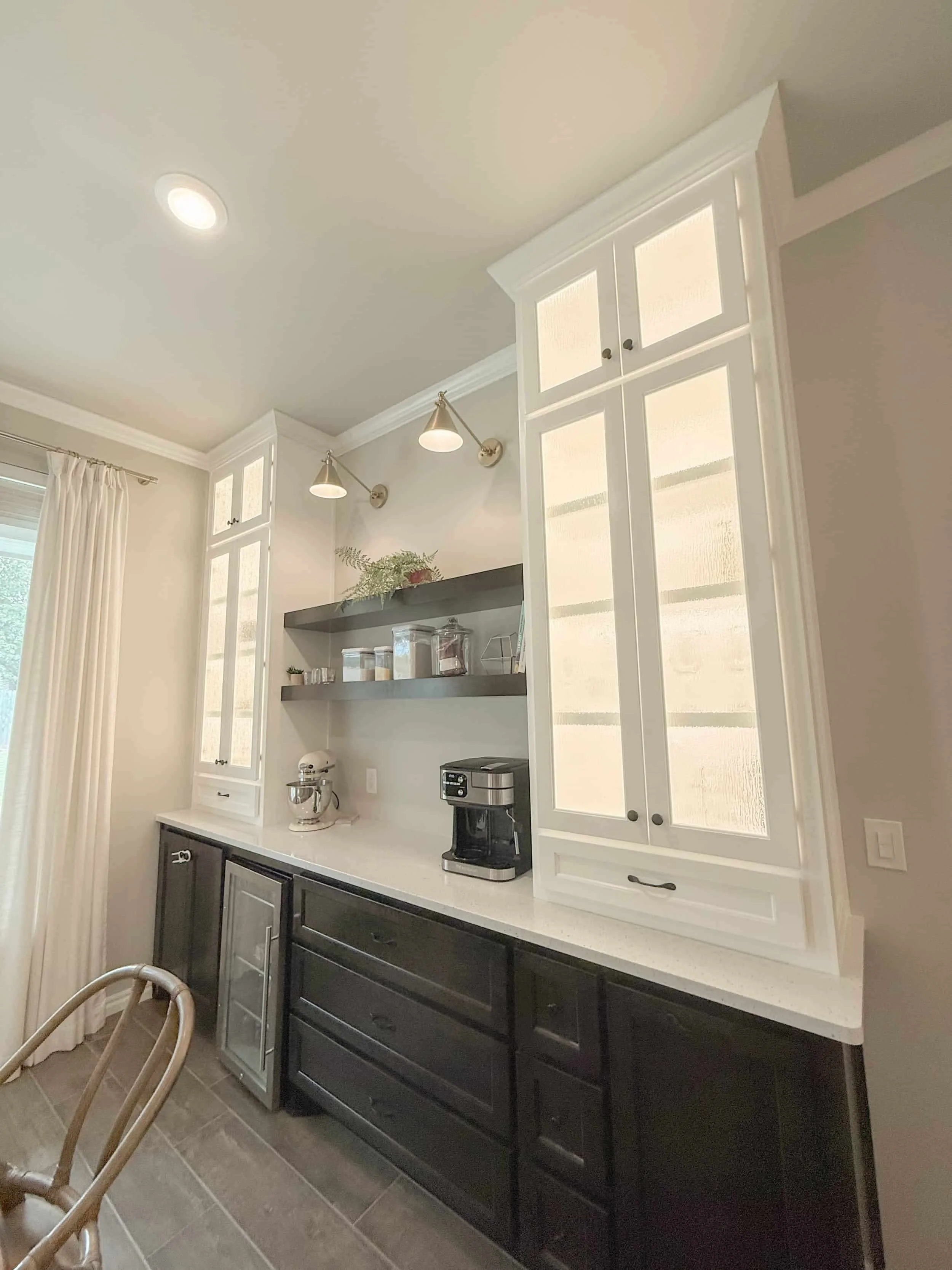 Residential home with cabinetry remodel with upgraded electrical outlets, cabinety lighting, and electrical fixtures installed.