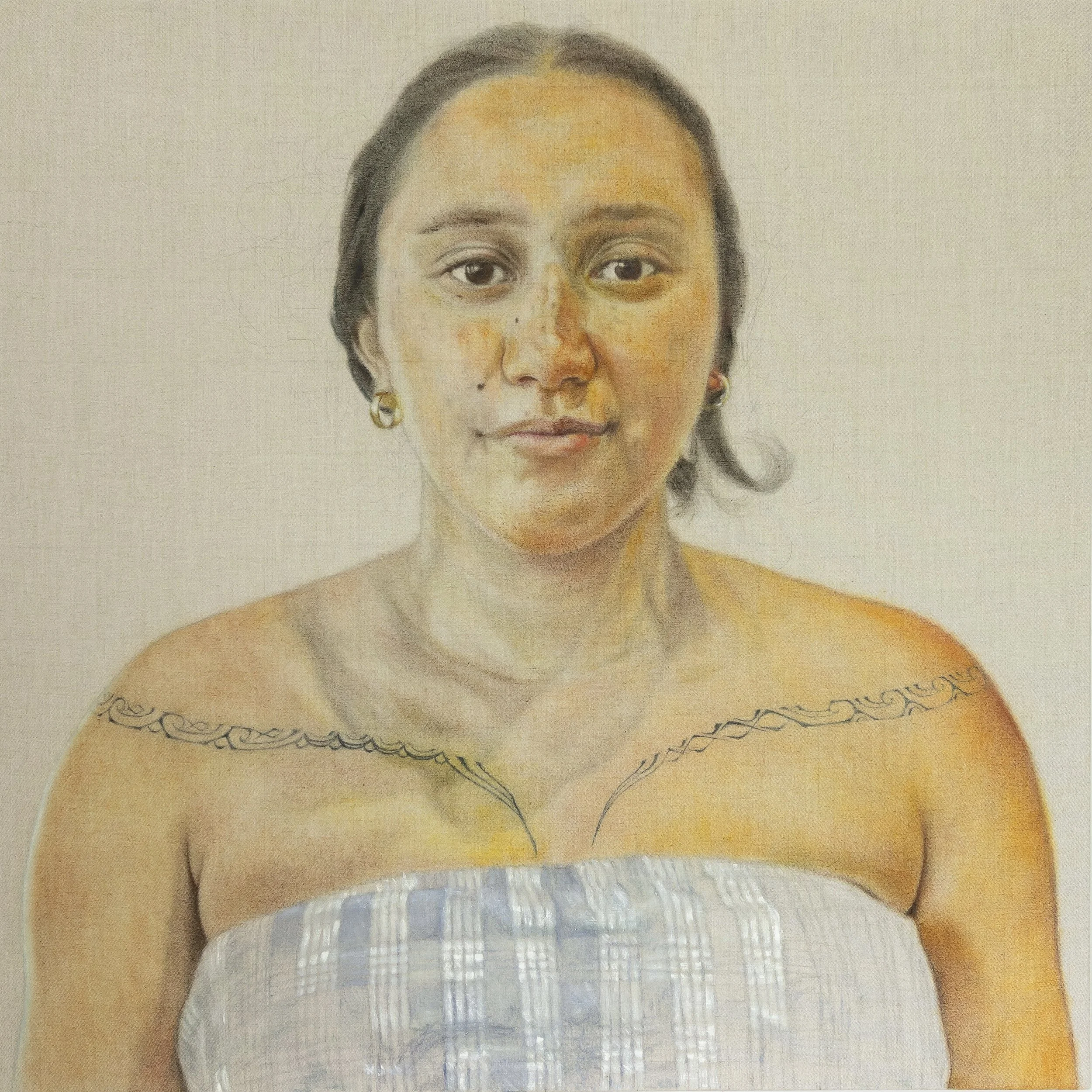 Zeyonce, oil and graphite on linen, 48 x 48, 2026.  Photo by Alicia Greenwell Robinson