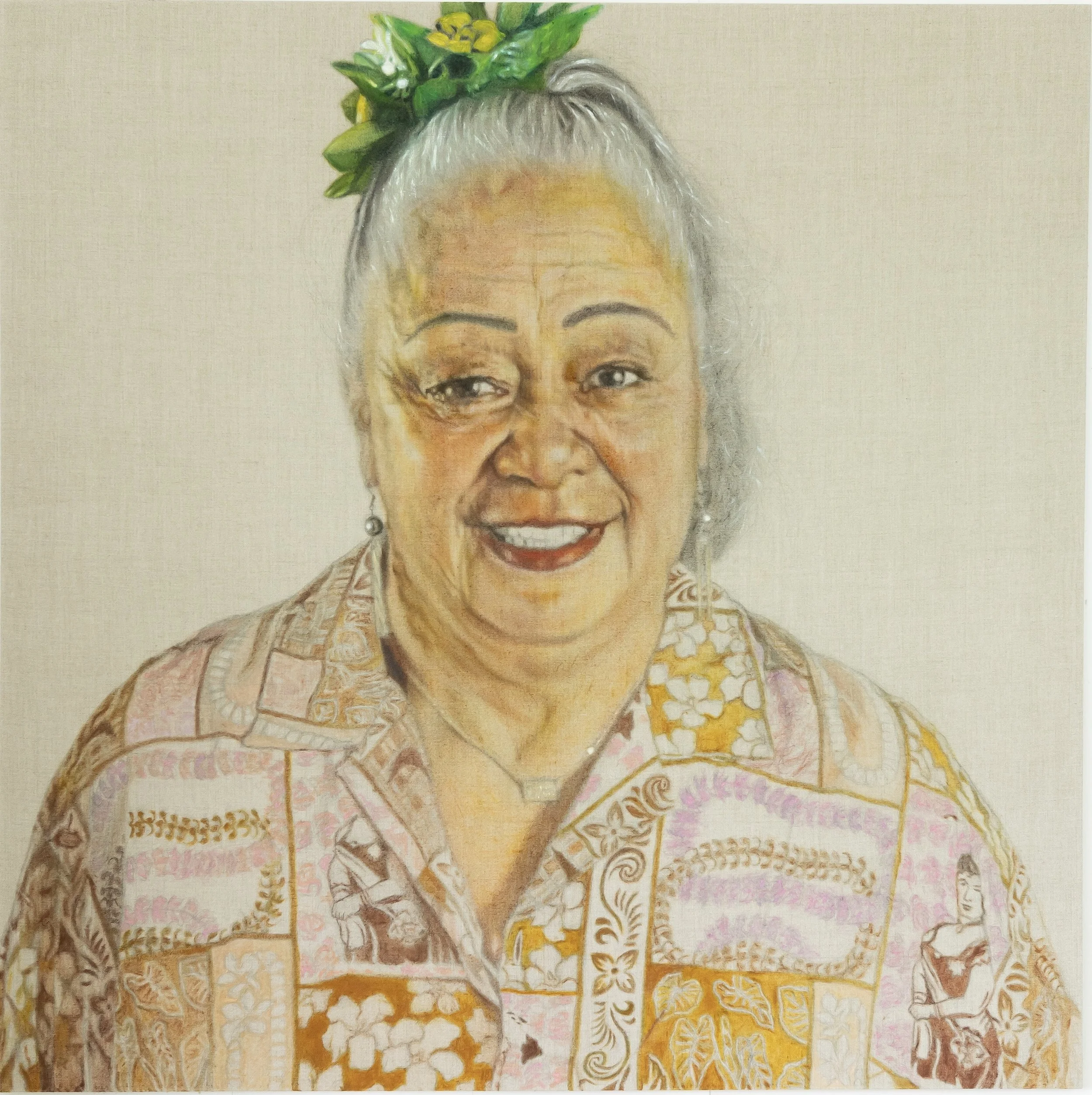 Nana, oil and graphite on linen, 48 x 48, 2026.  Photo by Alicia Greenwell Robinson