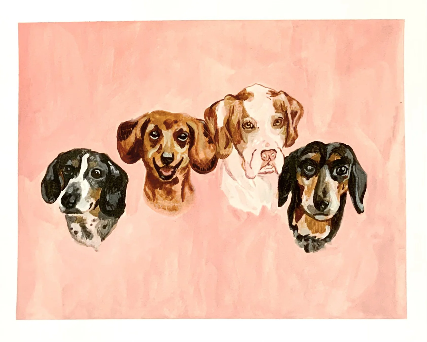 pet portrait done with pencils and gouache