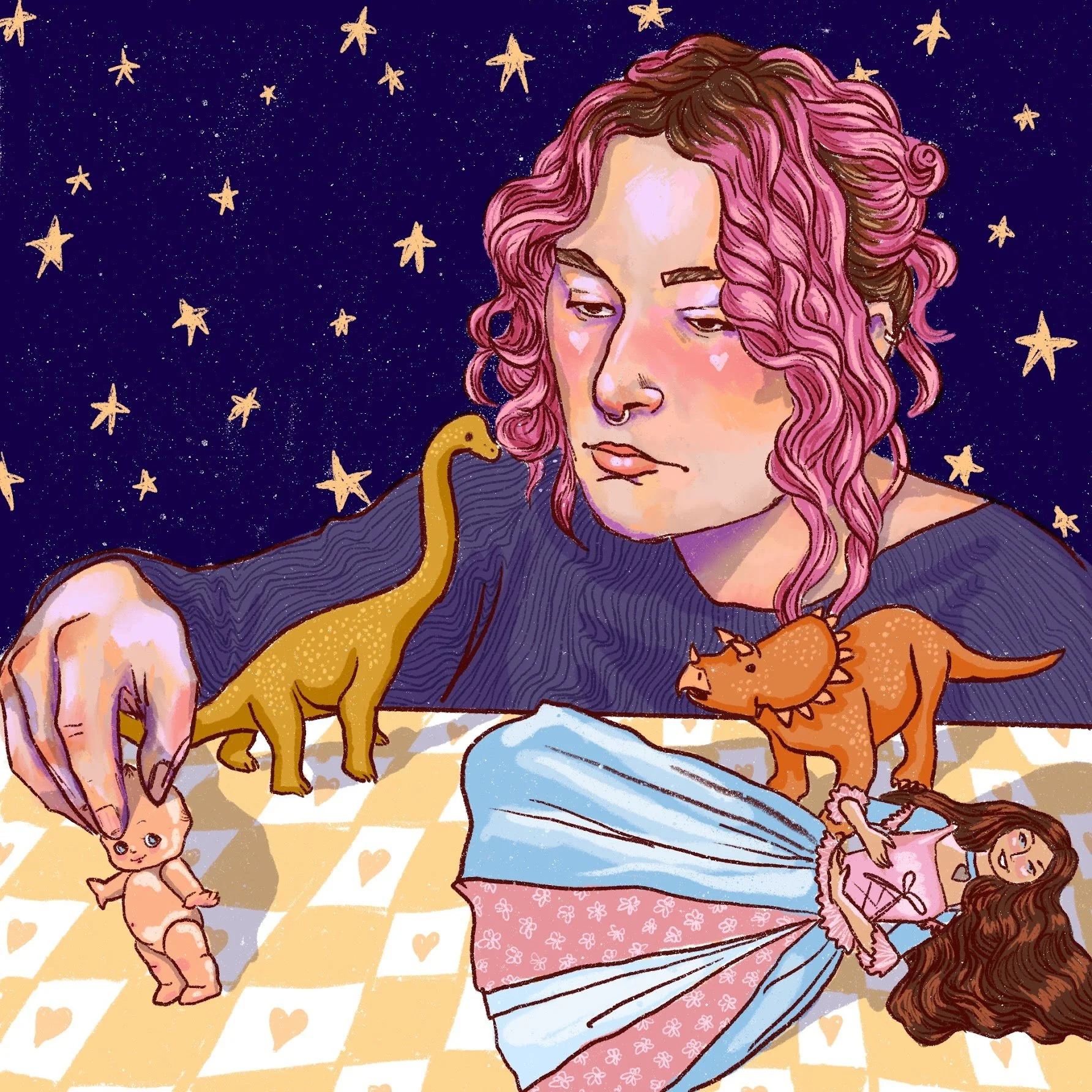 self portrait of nostalgia, done digitally