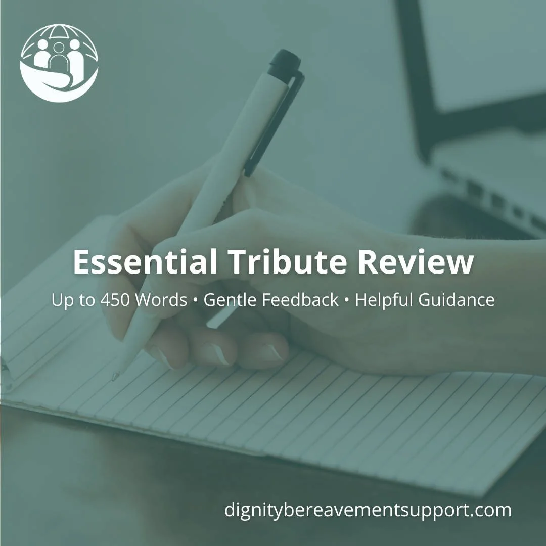 Essential tribute review service for speeches up to 450 words, providing gentle feedback and helpful guidance.