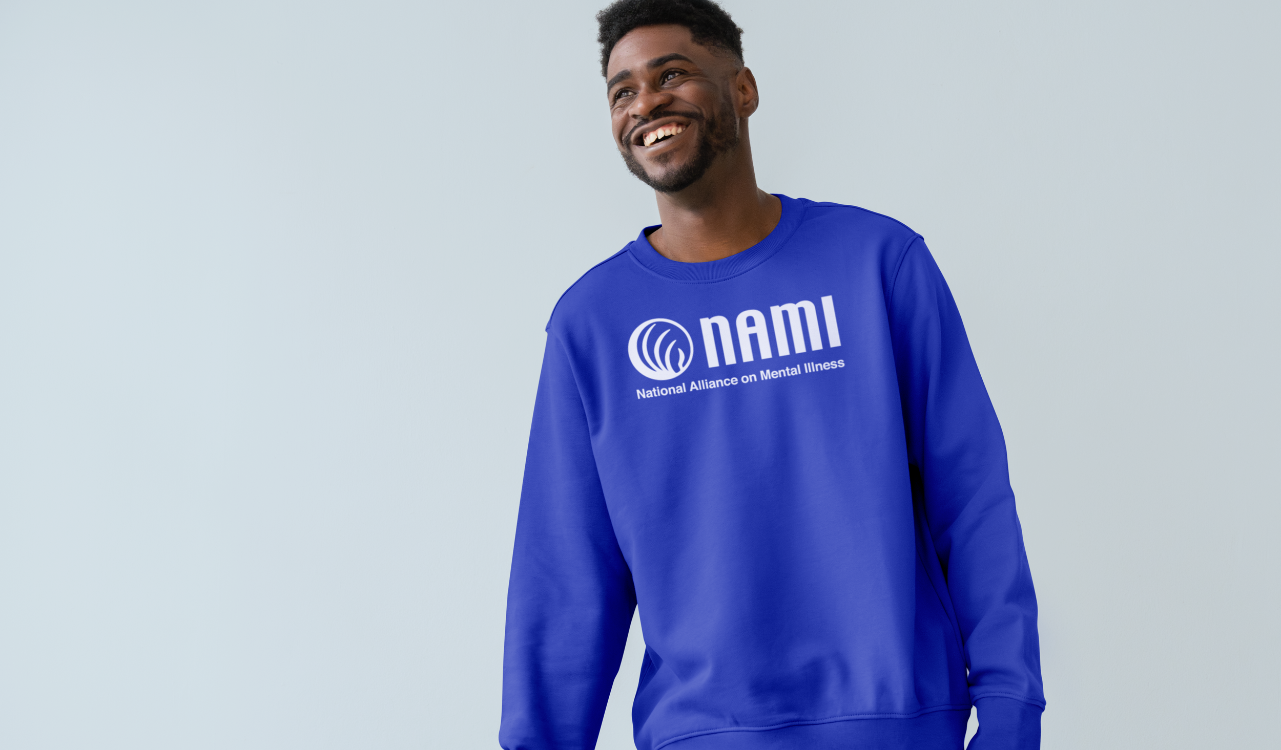 Person wearing a blue NAMI sweatshirt