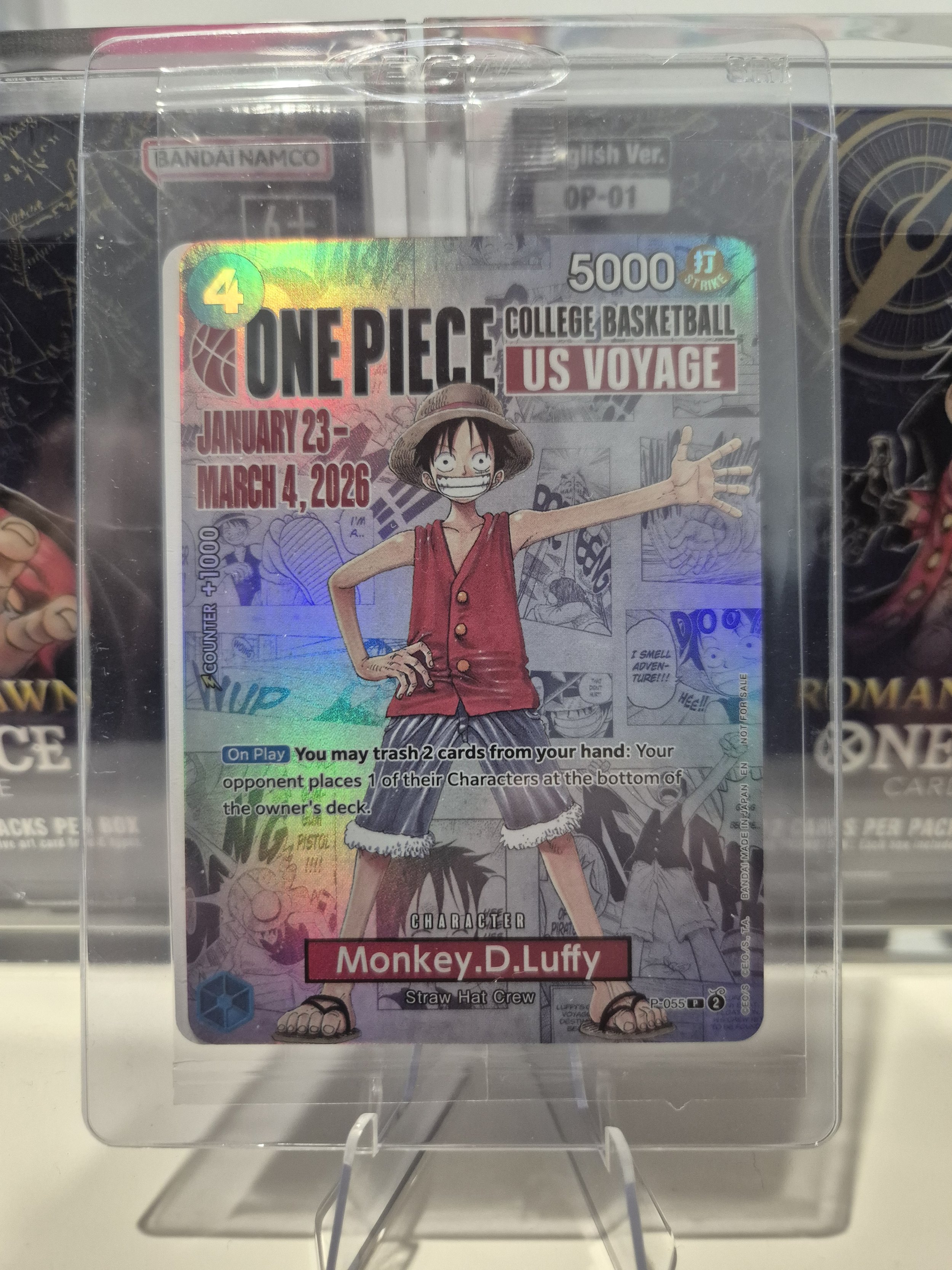 One Piece Monkey.D.Luffy US Voyage NCAAB College Basketball Promo Card Sealed