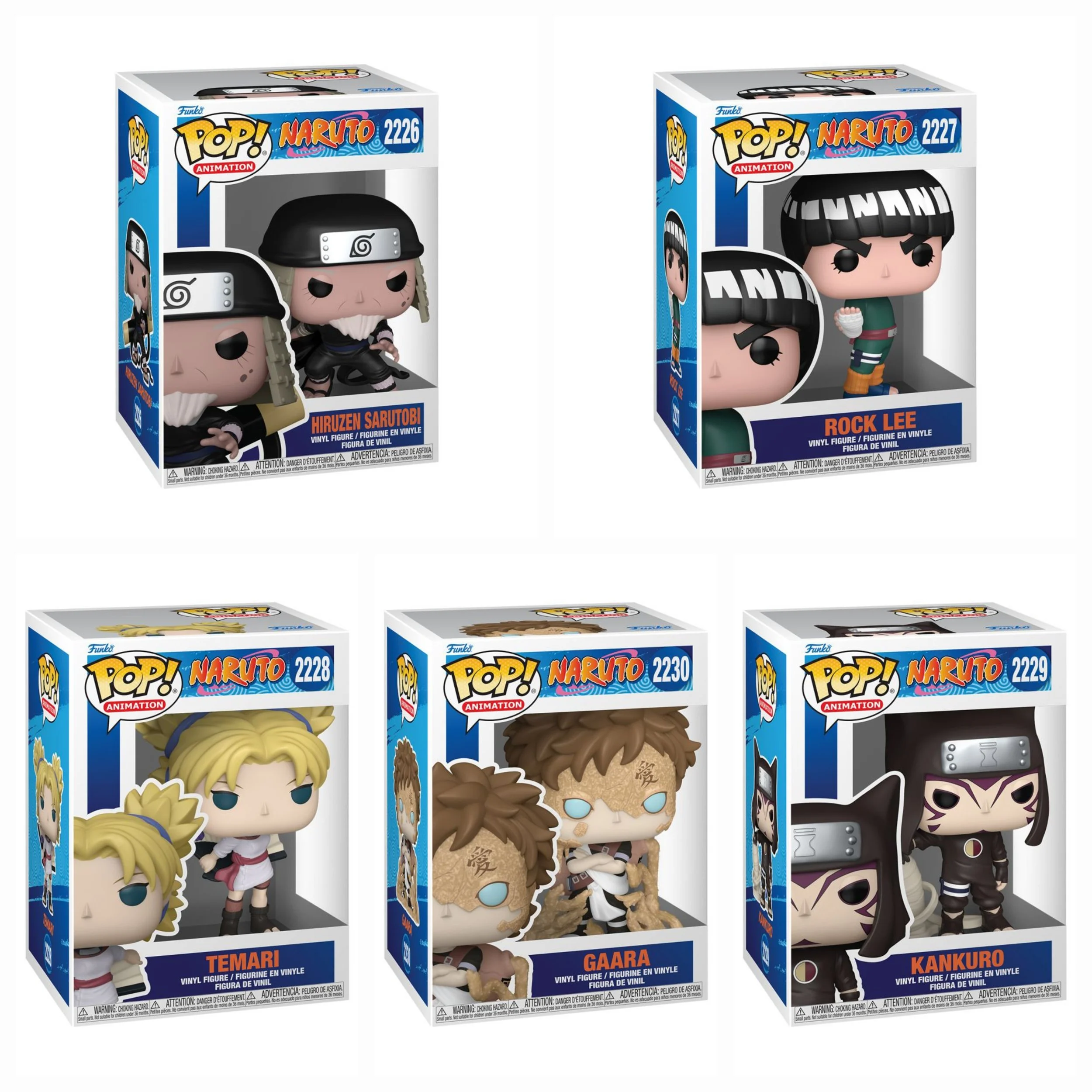 Naruto New Classics Hiruzen/Rock Lee/Temari/Gaara/Kankuro Pop! Bundle PRE-ORDER ETA MAR