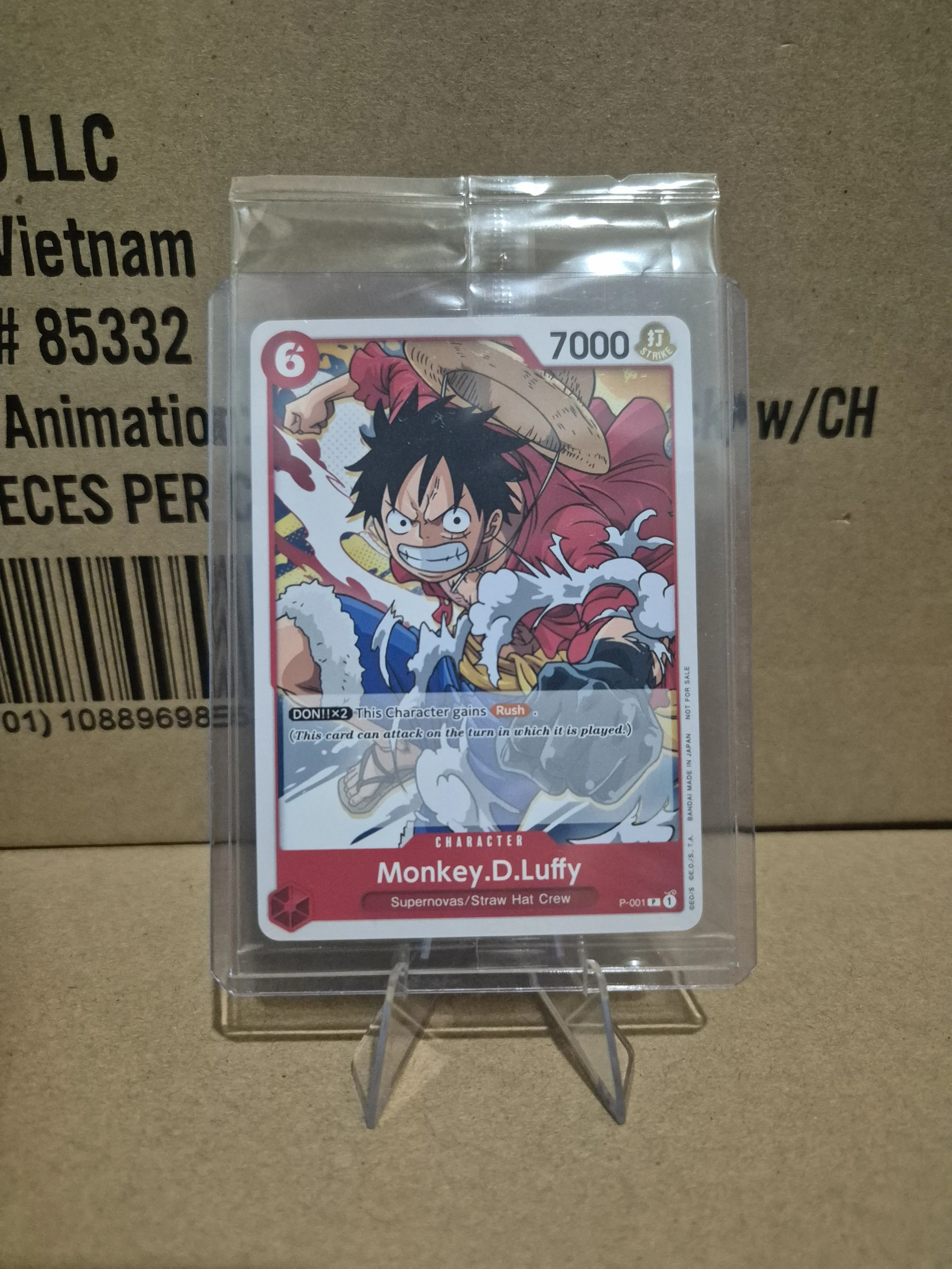Monkey D Luffy P-001 Super Pre Release Participant Promo Sealed Damaged See Pics
