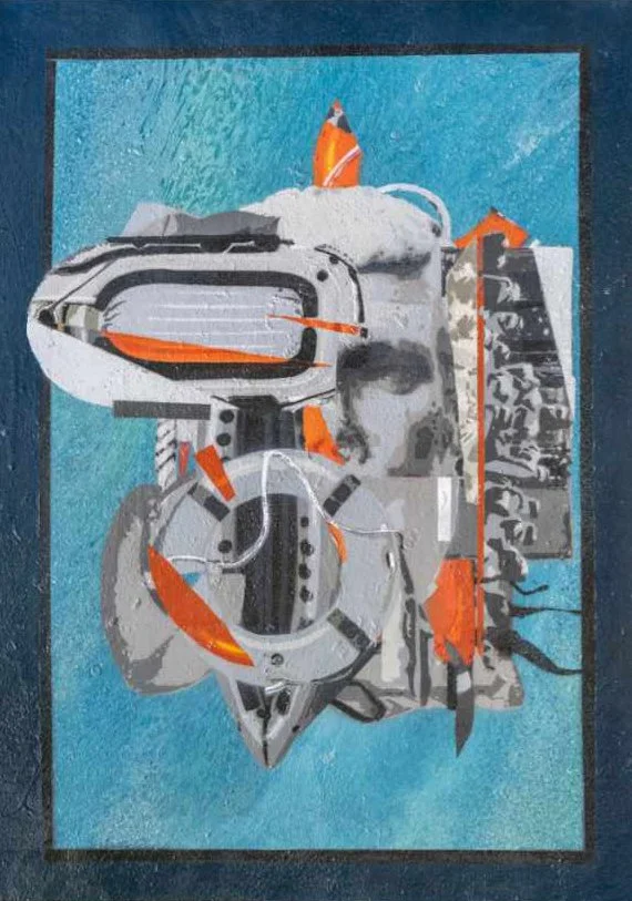 Modern migration art III, 2023, spraypaint on canvas - 49 x 71 cm