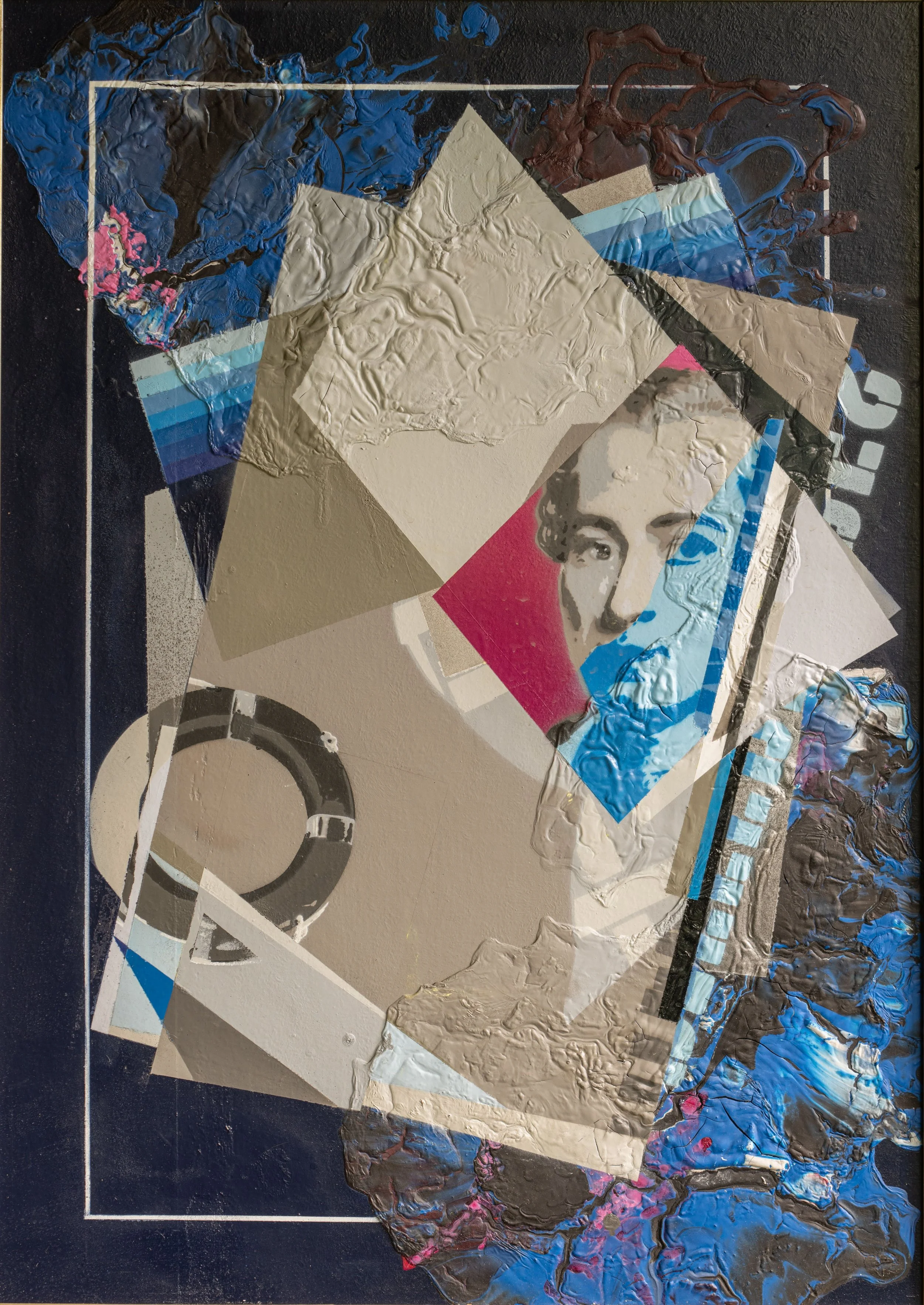 White men explain racism, 2022, spraypaint on wood - 60 x 80 cm