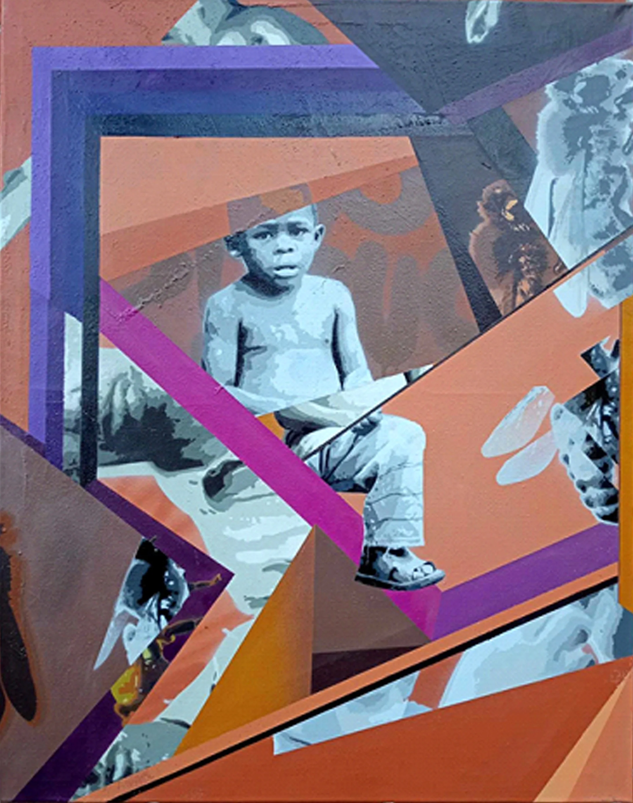 Work life balance, 2022, spraypaint on canvas - 70 x 90 cm