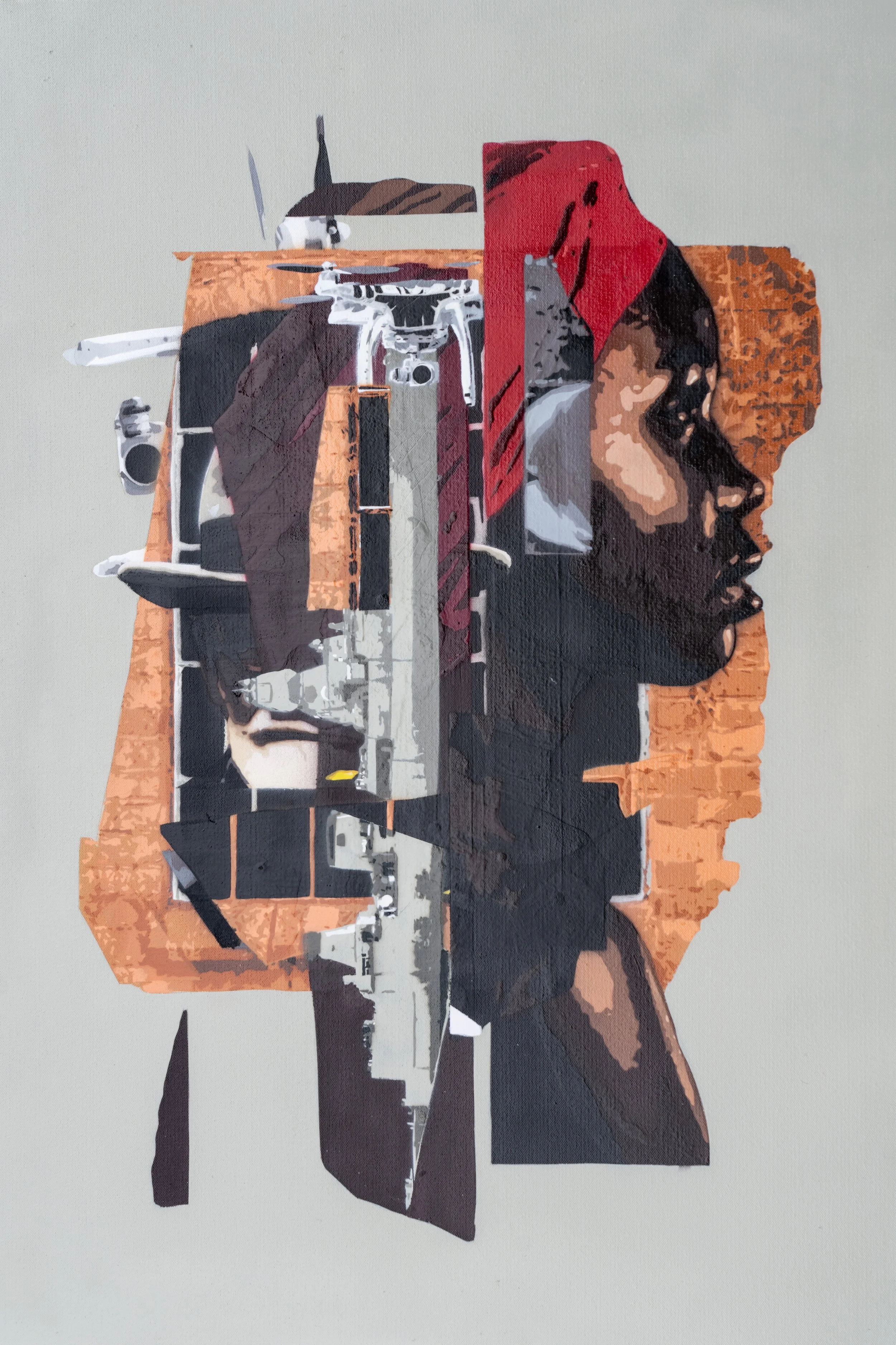 Whats your background, 2024, spraypaint on canvas, 70 x 100 cm