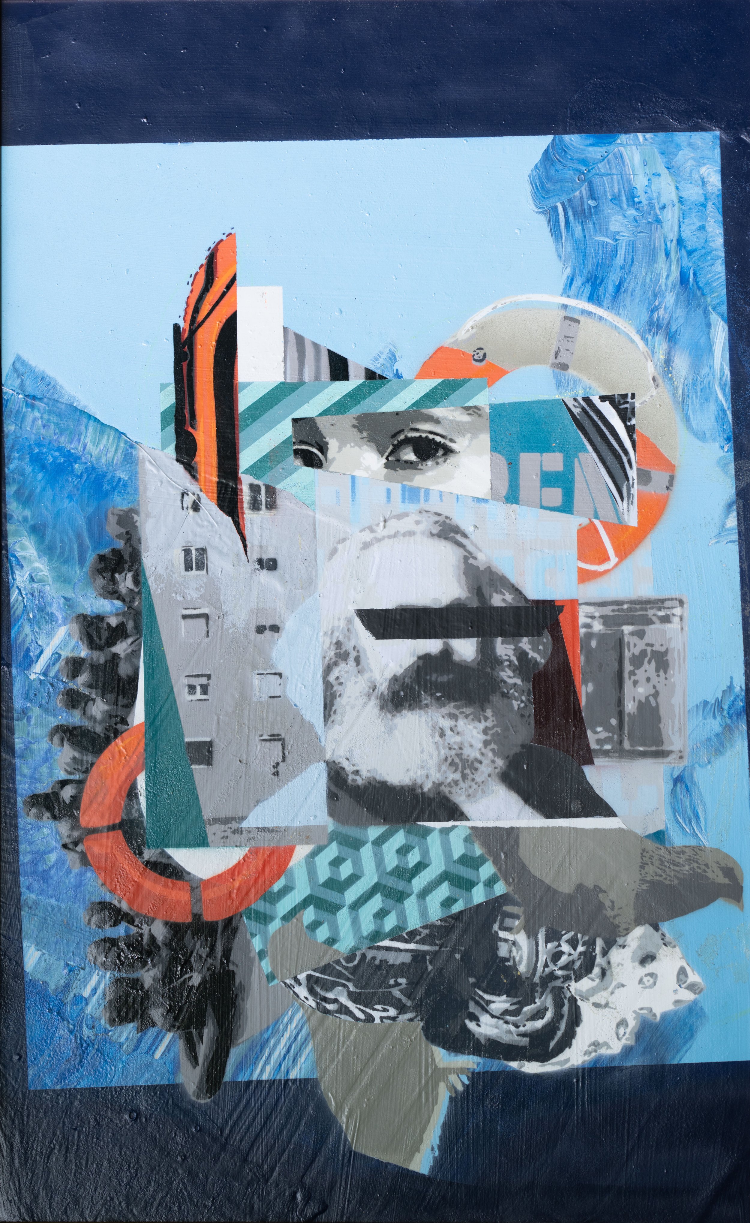 Relationship between capitalism and racism, 2022, spraypaint on wood - 60 x 90 cm