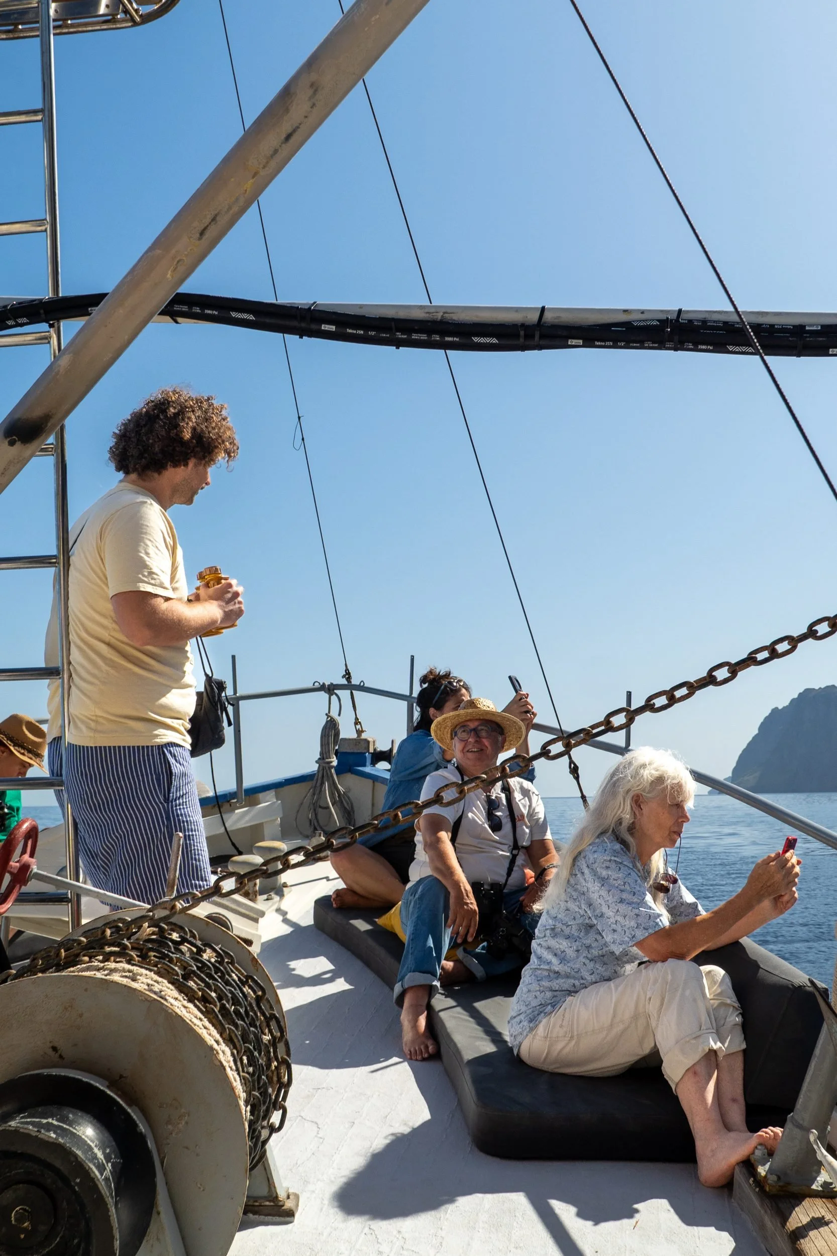 Expedition guests on deck Bonnie Lass
