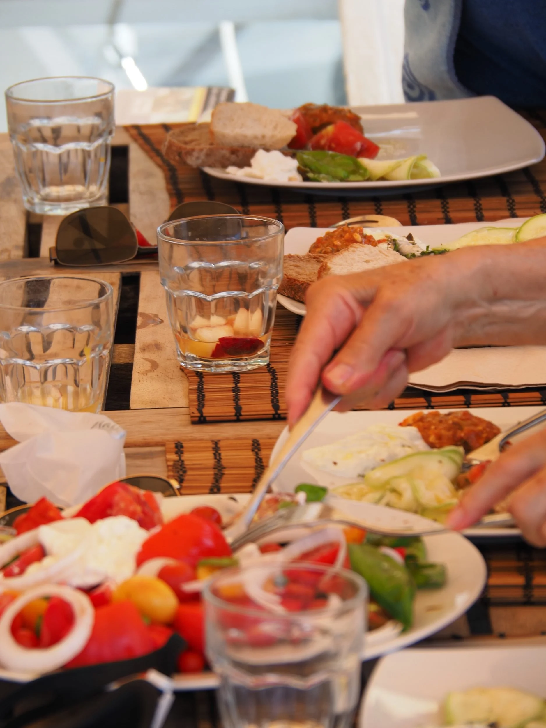 Farm to table lunch served on deck Bonnie Lass