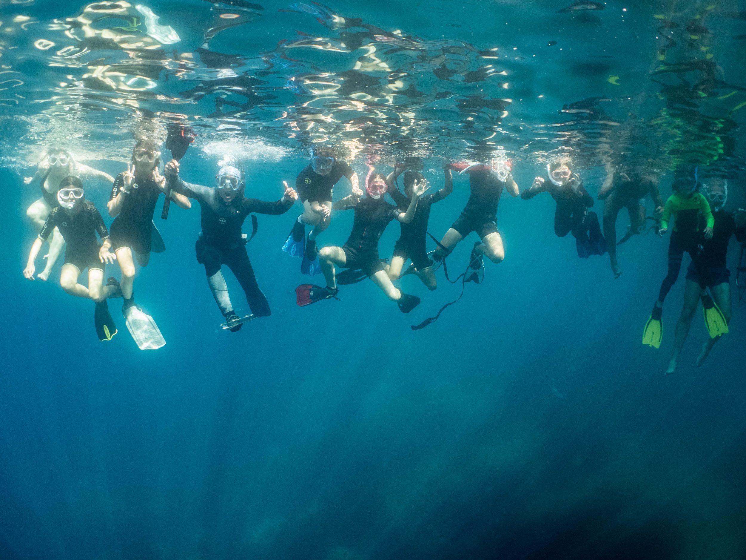 Snorkellers underwater Mallorca expedition
