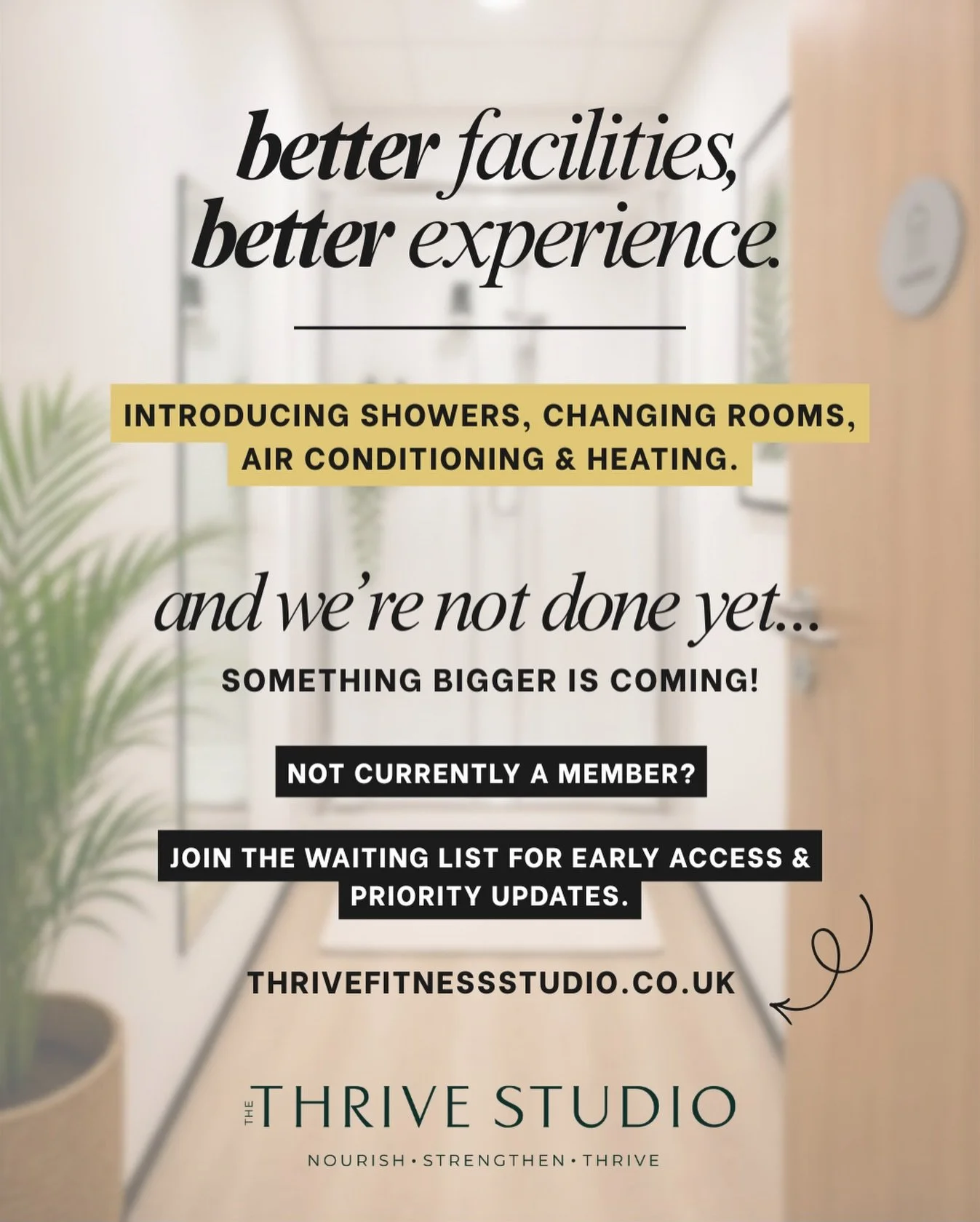 You&rsquo;ve asked for it 📣  We&rsquo;ve answered 🎉 

We are VERY excited to announce that we will be having showers &amp; changing facilities at Thrive. &amp; not just this&hellip;

We will finally have air conditioning through the summer, and hea