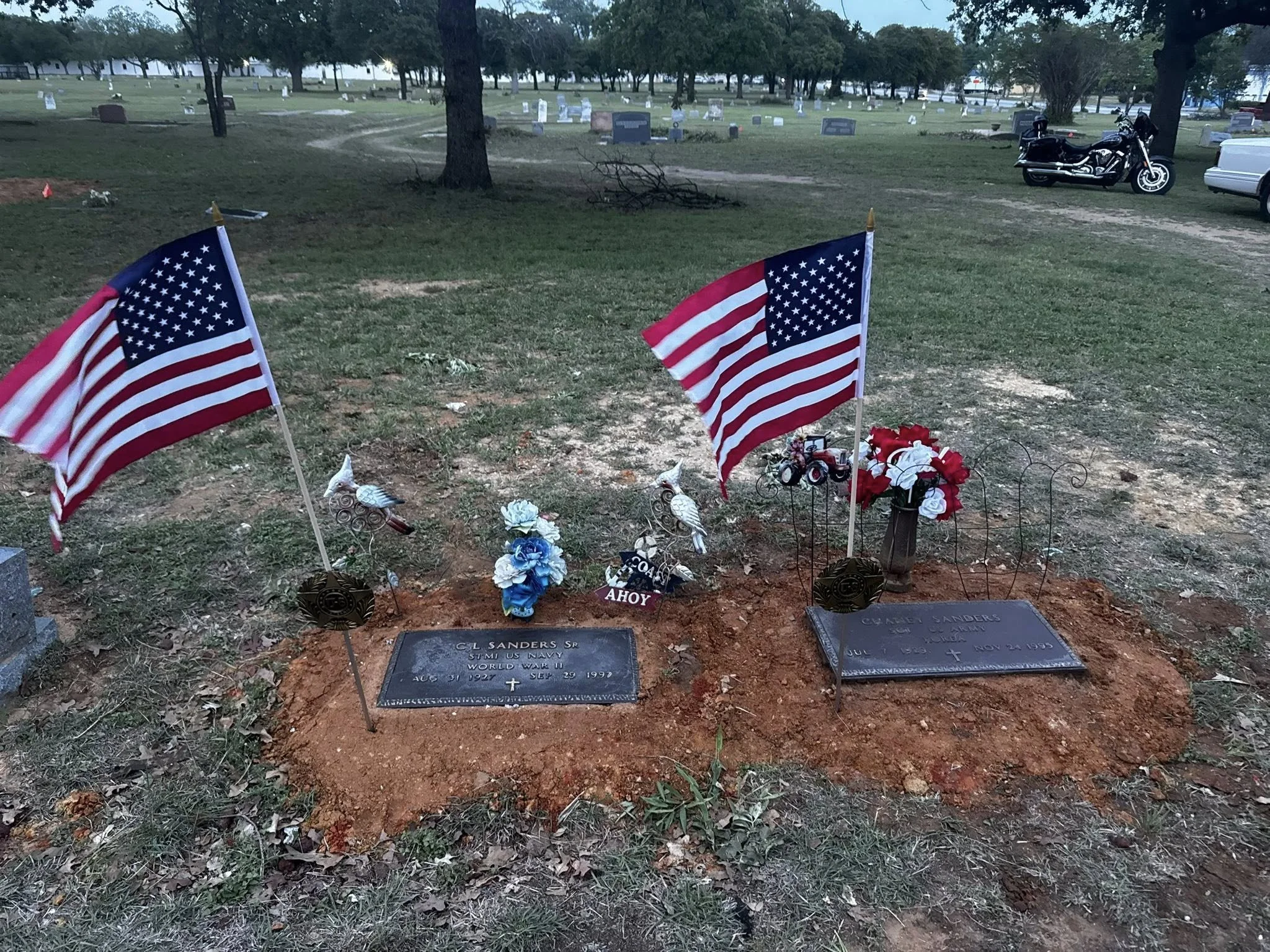 Bronze Marker Cleaning and New American Flags and Flag Holders.jpg