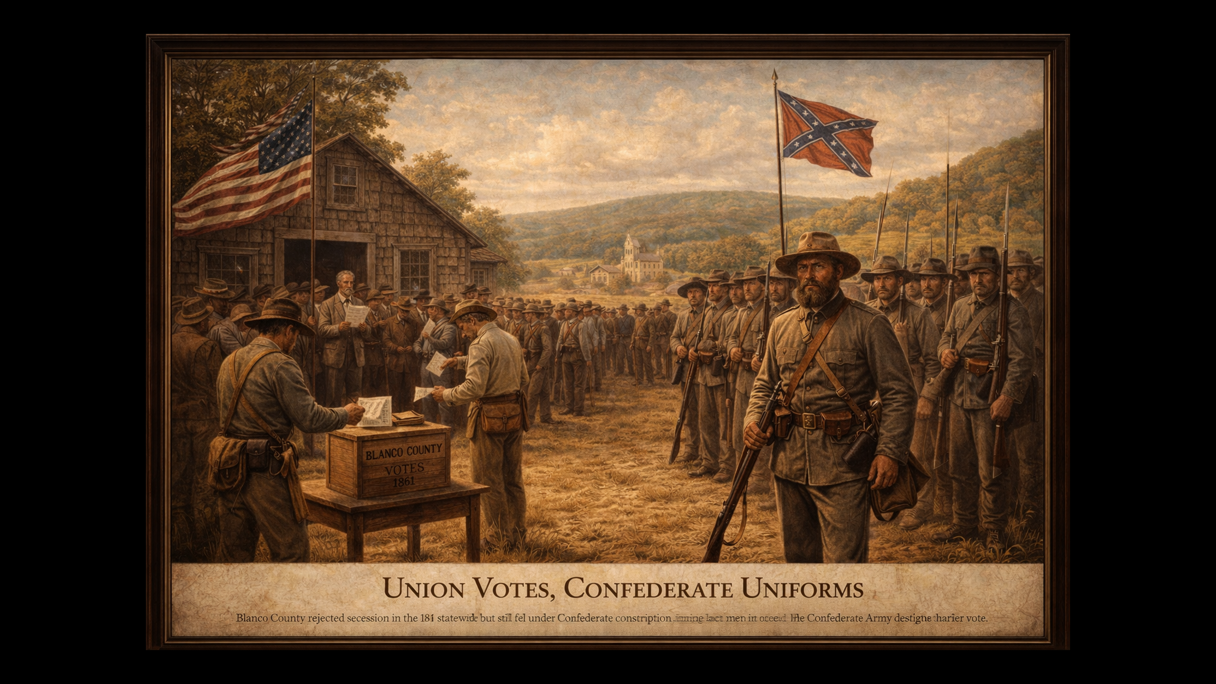 Blanco Union Votes, Confederate Uniforms Art Exhibit.png
