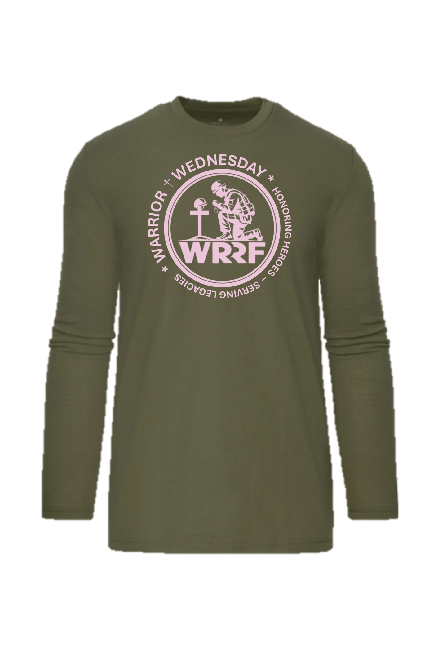 WARRIOR WEDNESDAY LONG SLEEVE T-SHIRT (GREEN/PINK)