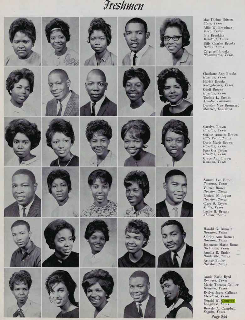 Lt. Gerald Wayne Cameron_Freshman Year TSU_1964.png