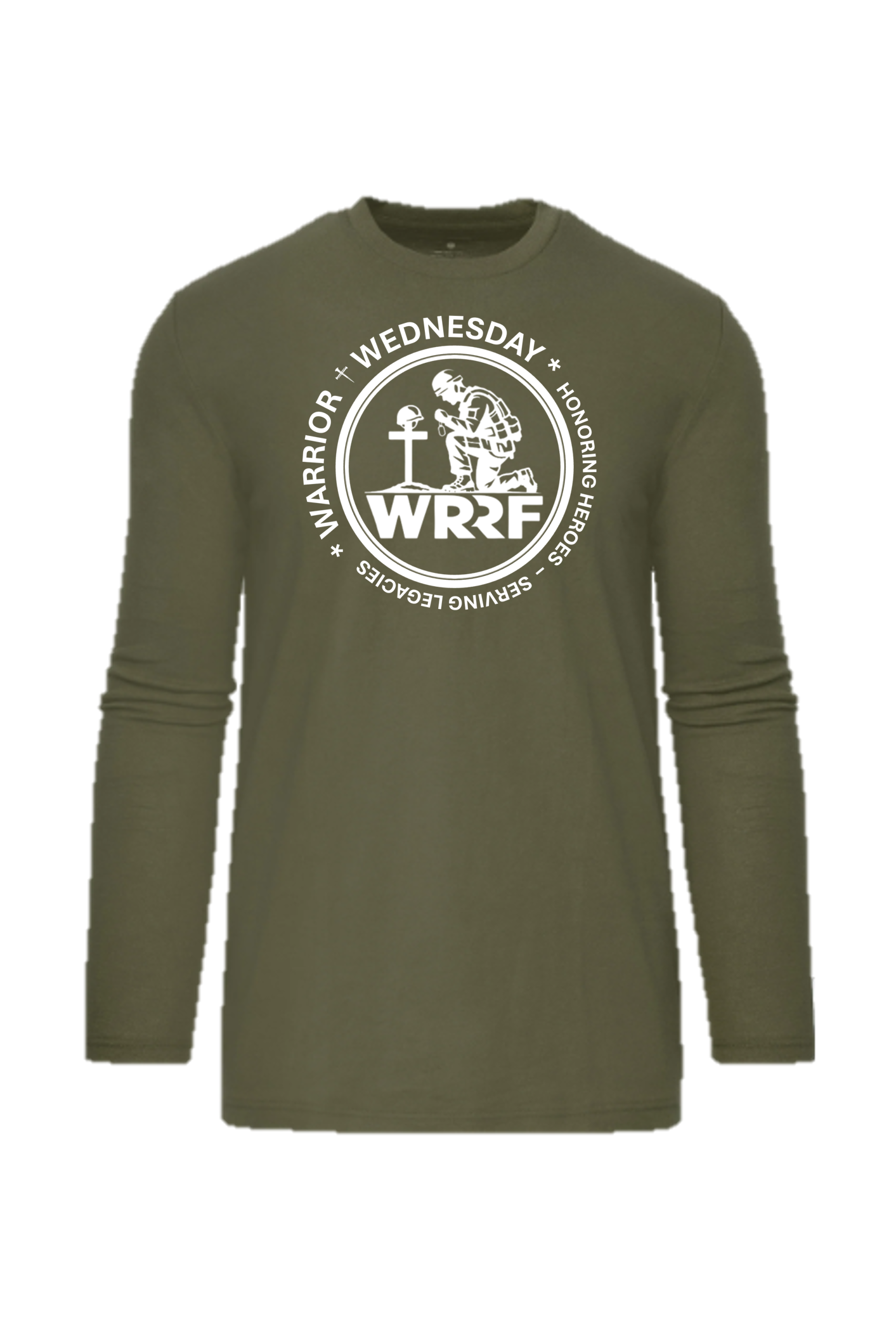 WARRIOR WEDNESDAY LONG SLEEVE T-SHIRT (GREEN/WHITE)
