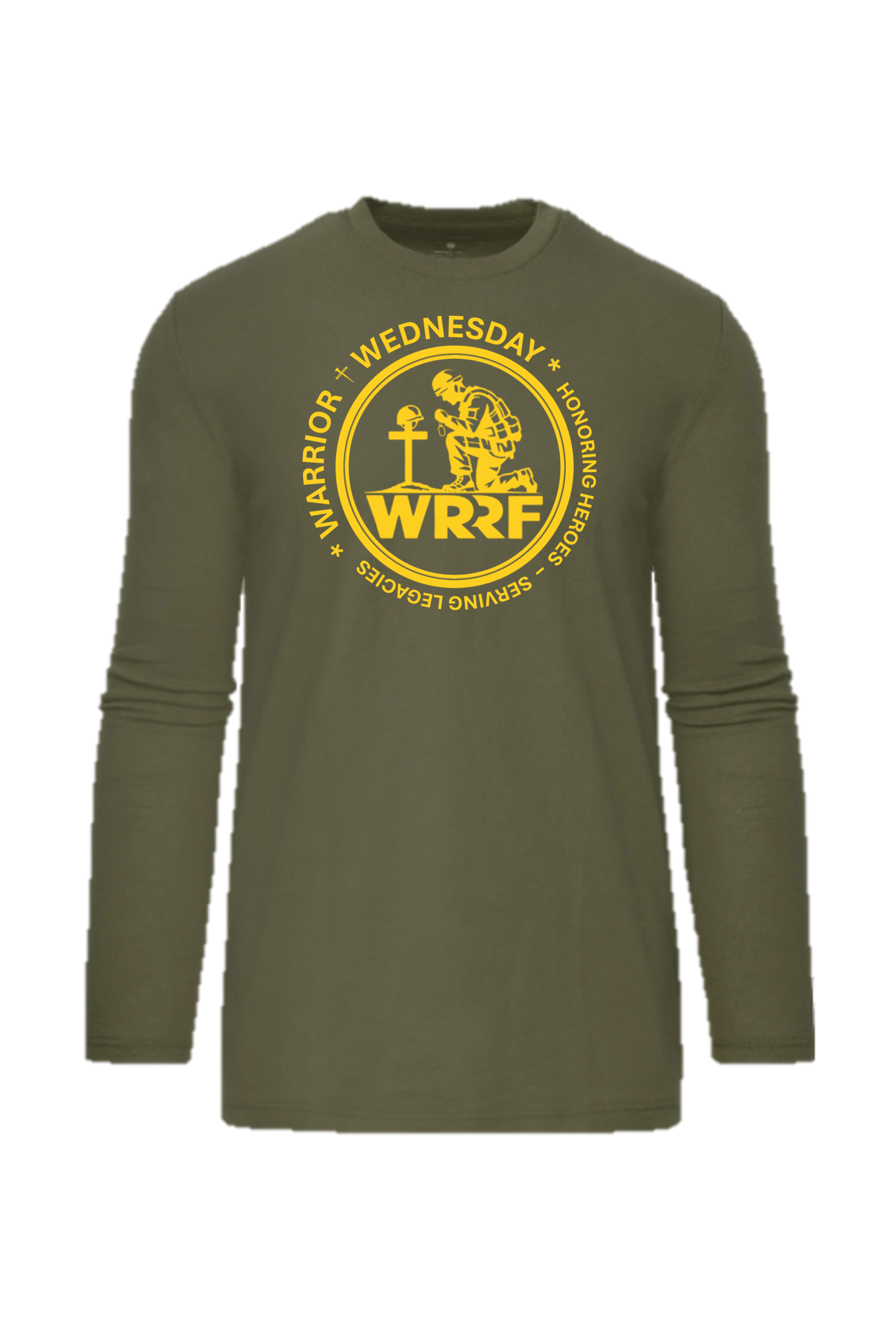WARRIOR WEDNESDAY LONG SLEEVE T-SHIRT (GREEN/GOLD)