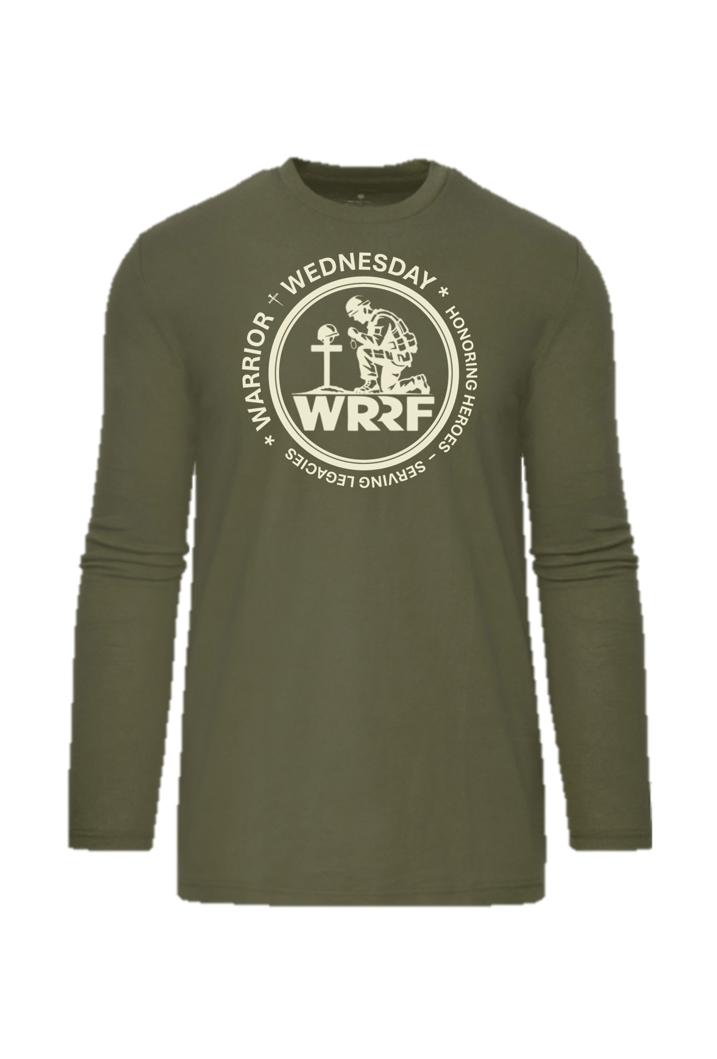 WARRIOR WEDNESDAY LONG SLEEVE T-SHIRT (GREEN/CORAL)