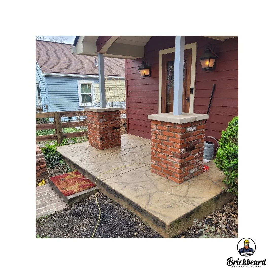 Reclaimed brick entrance.