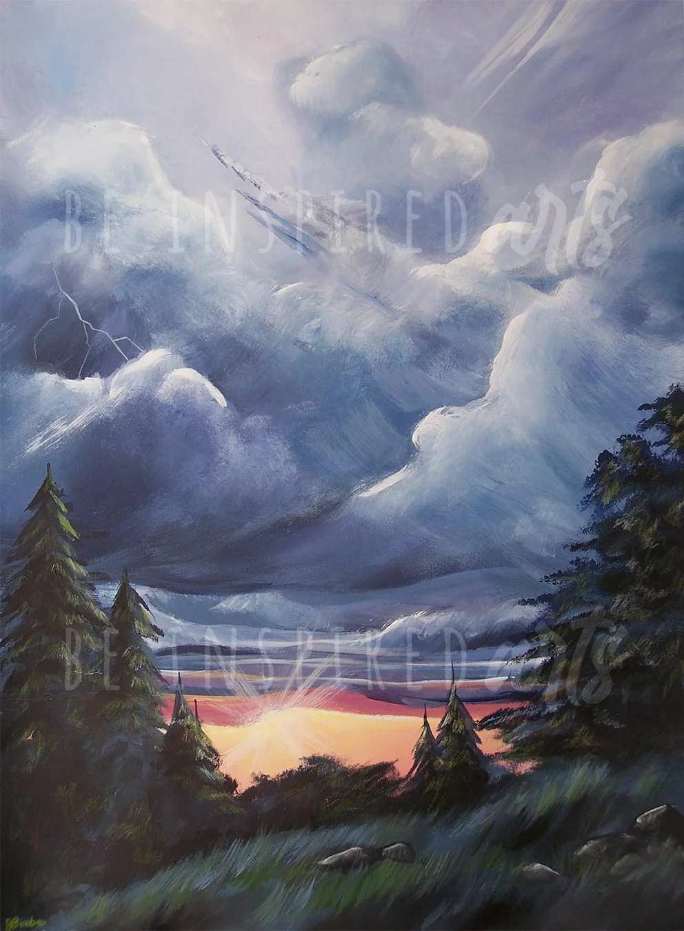 Shekinah Glory, Acrylic on Watercolor Paper, 20x22, 2009