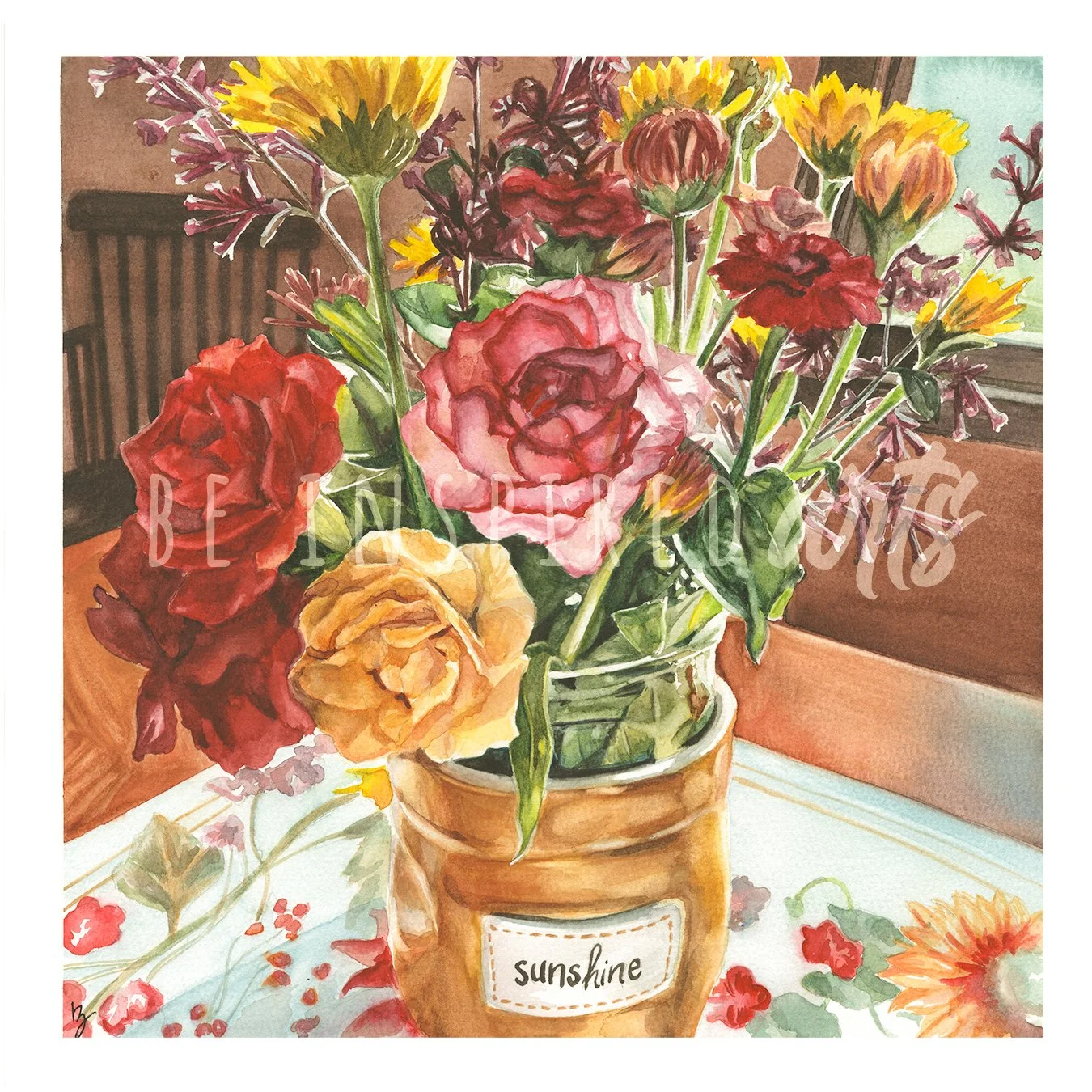 A Little Bit of Sunshine, Watercolor, 12x12, 2026