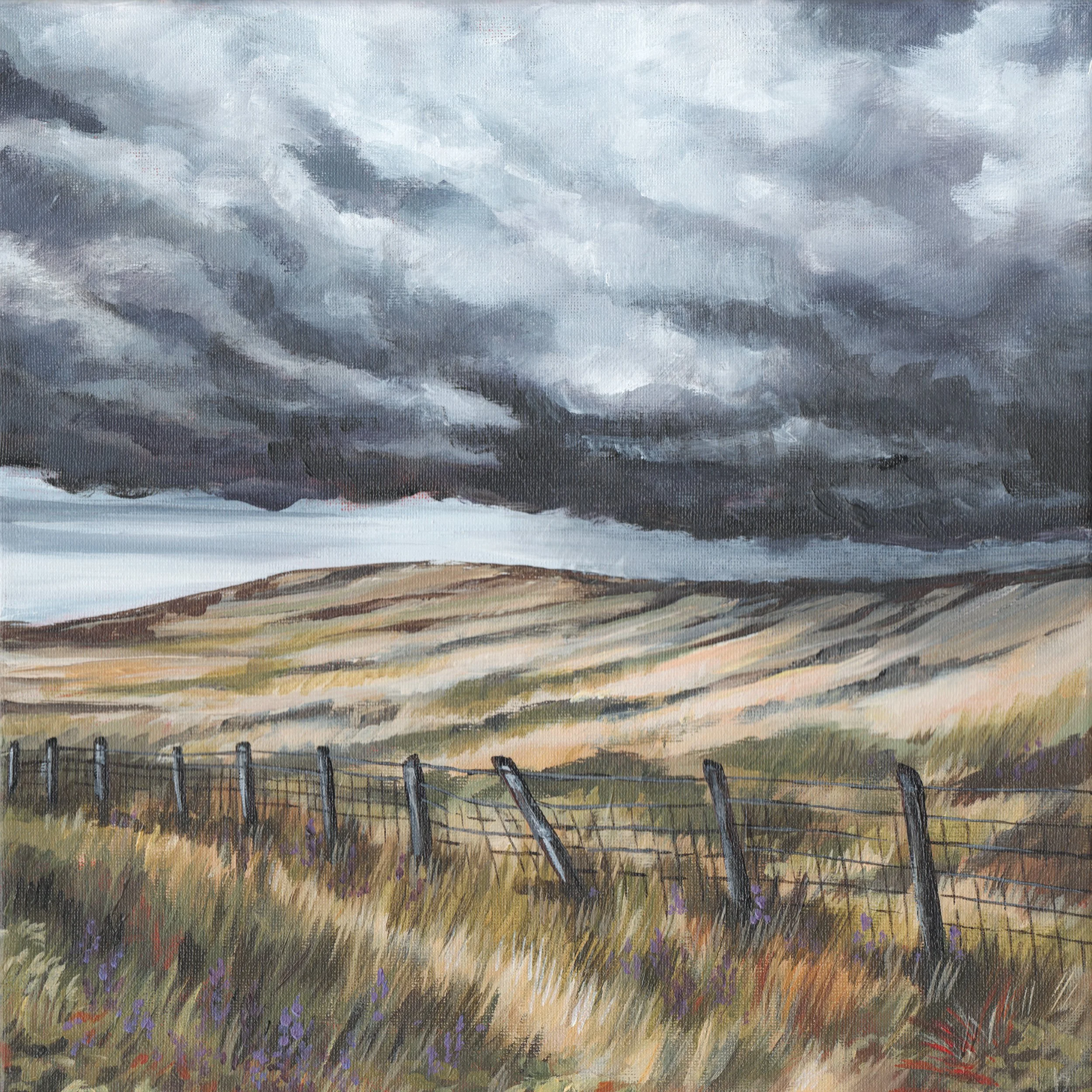 Incoming Storm, Acrylic on Canvas, 12x12, 2025 (ZAAP Foot by Foot Auction)